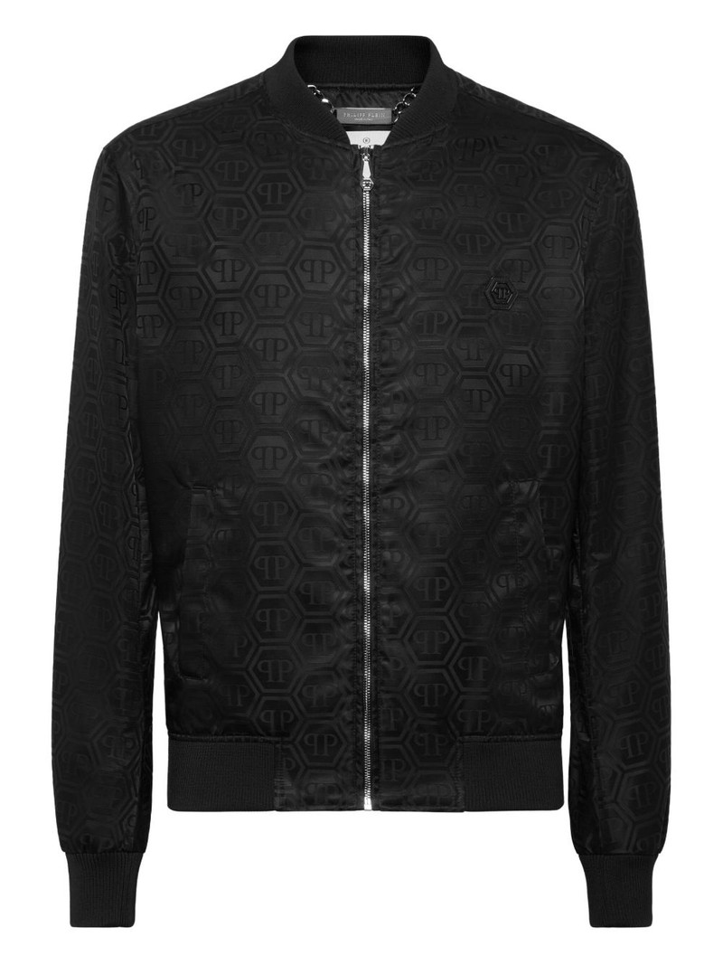 monogram-pattern jacket 1