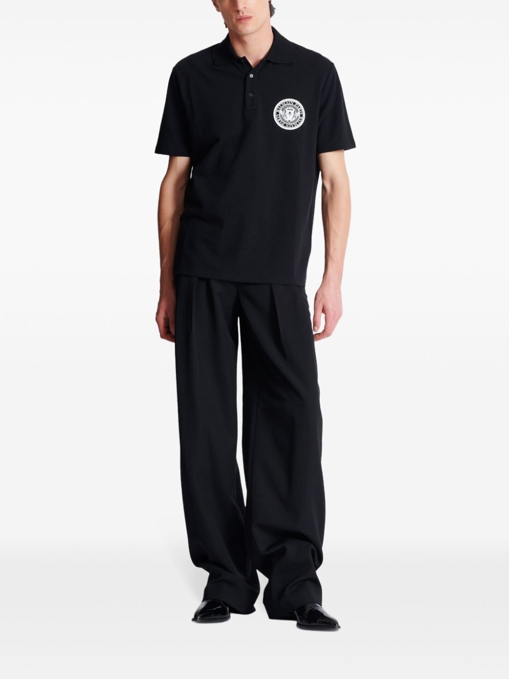 Coin-print cotton polo shirt - 2