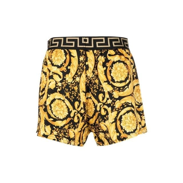 Barocco print silk boxer shorts - 2