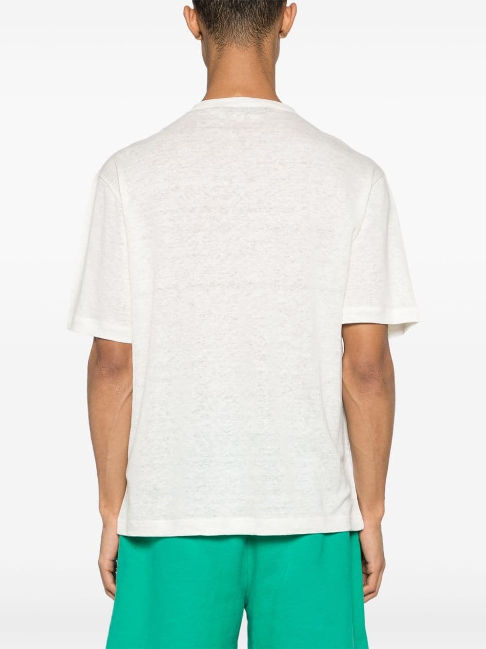 semi-sheer linen T-shirt - 4