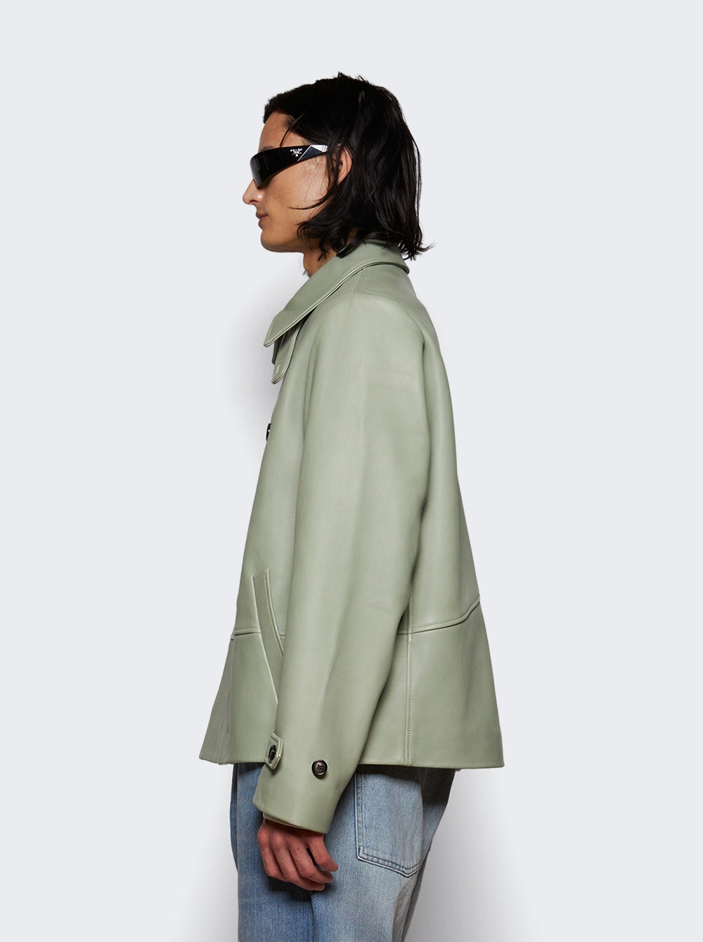 Cropped Continental Coat Sea Foam - 3