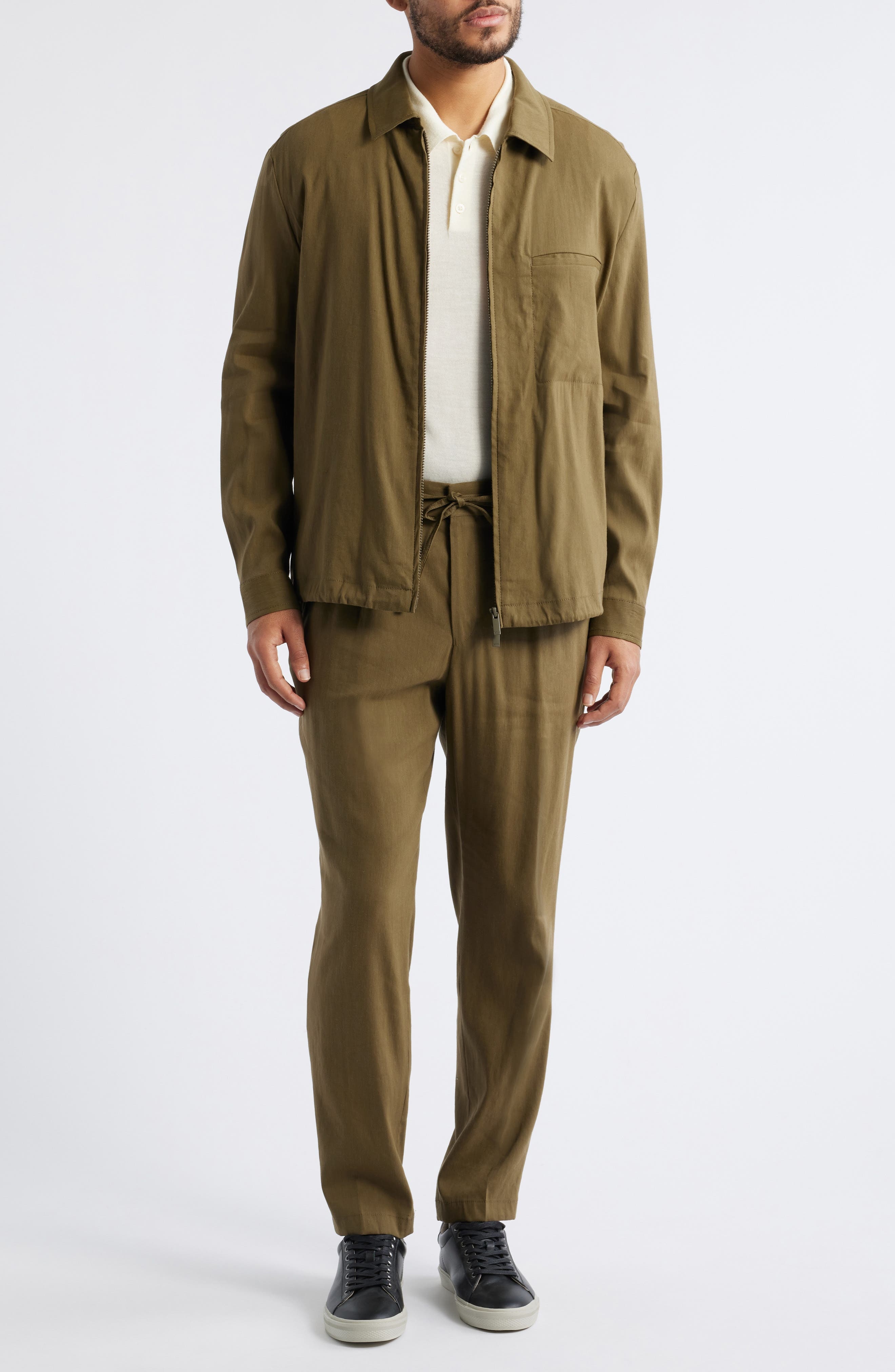 BOSS Carper Linen Blend Jacket in Dark Green at Nordstrom - 7