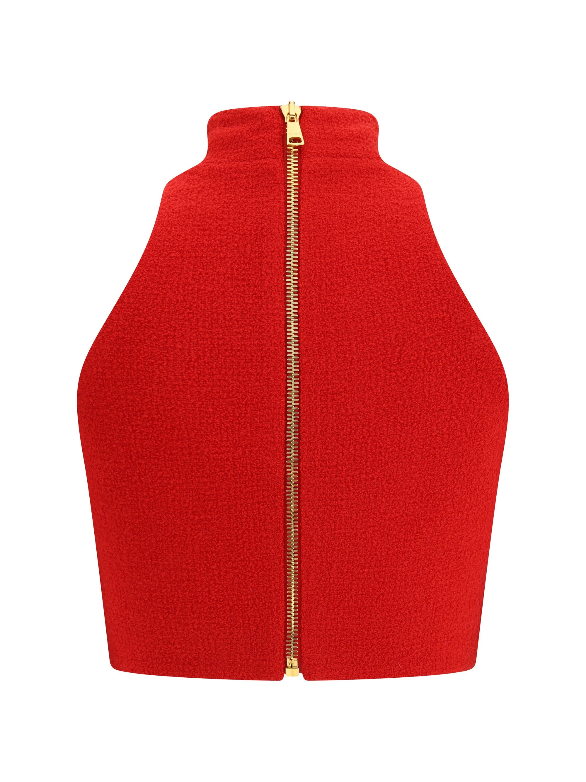 Balmain Women Bouclé Wool Crop Top - 2