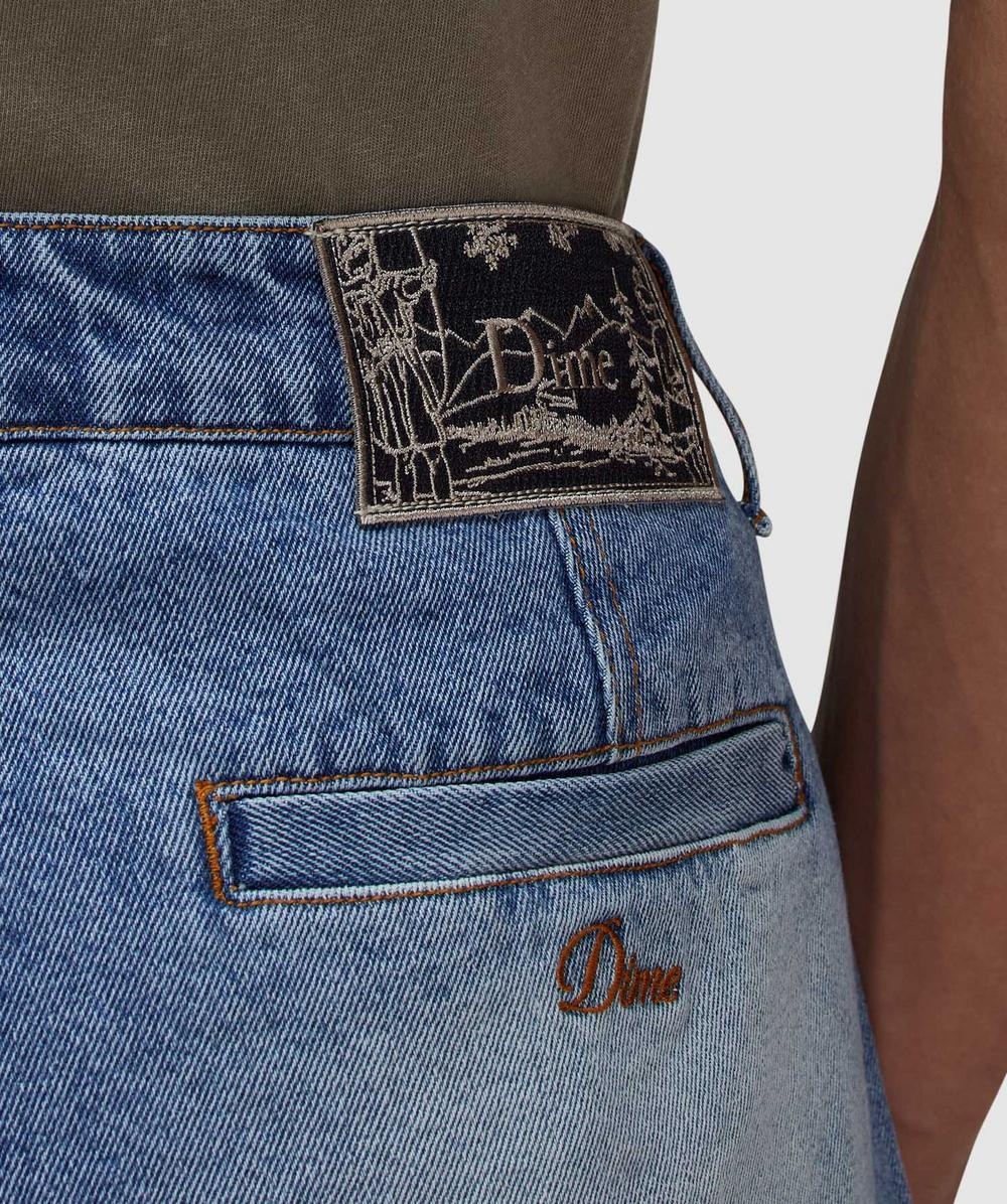 Pleated denim short - 6