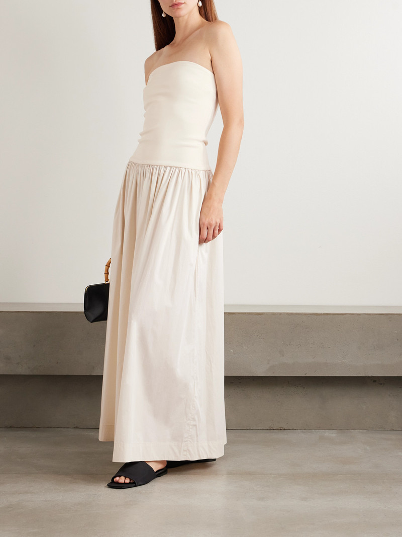 ESSE Studios Strapless Stretch-knit And Organic Cotton-poplin Maxi Dress outlook