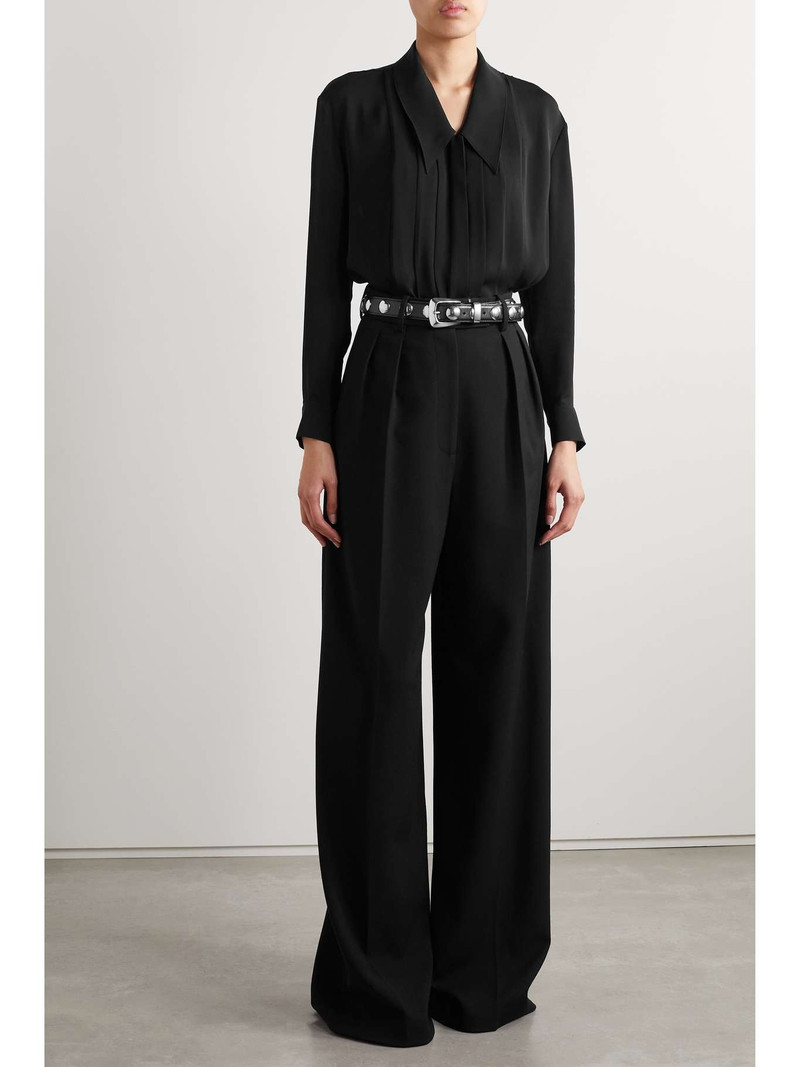 KHAITE Teyana pleated woven wide-leg pants outlook