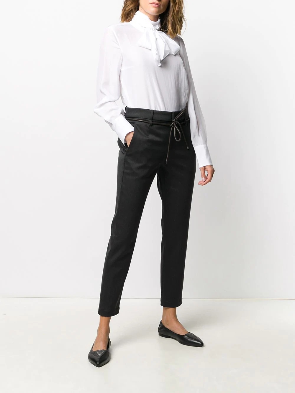 belted slim-fit trousers - 2