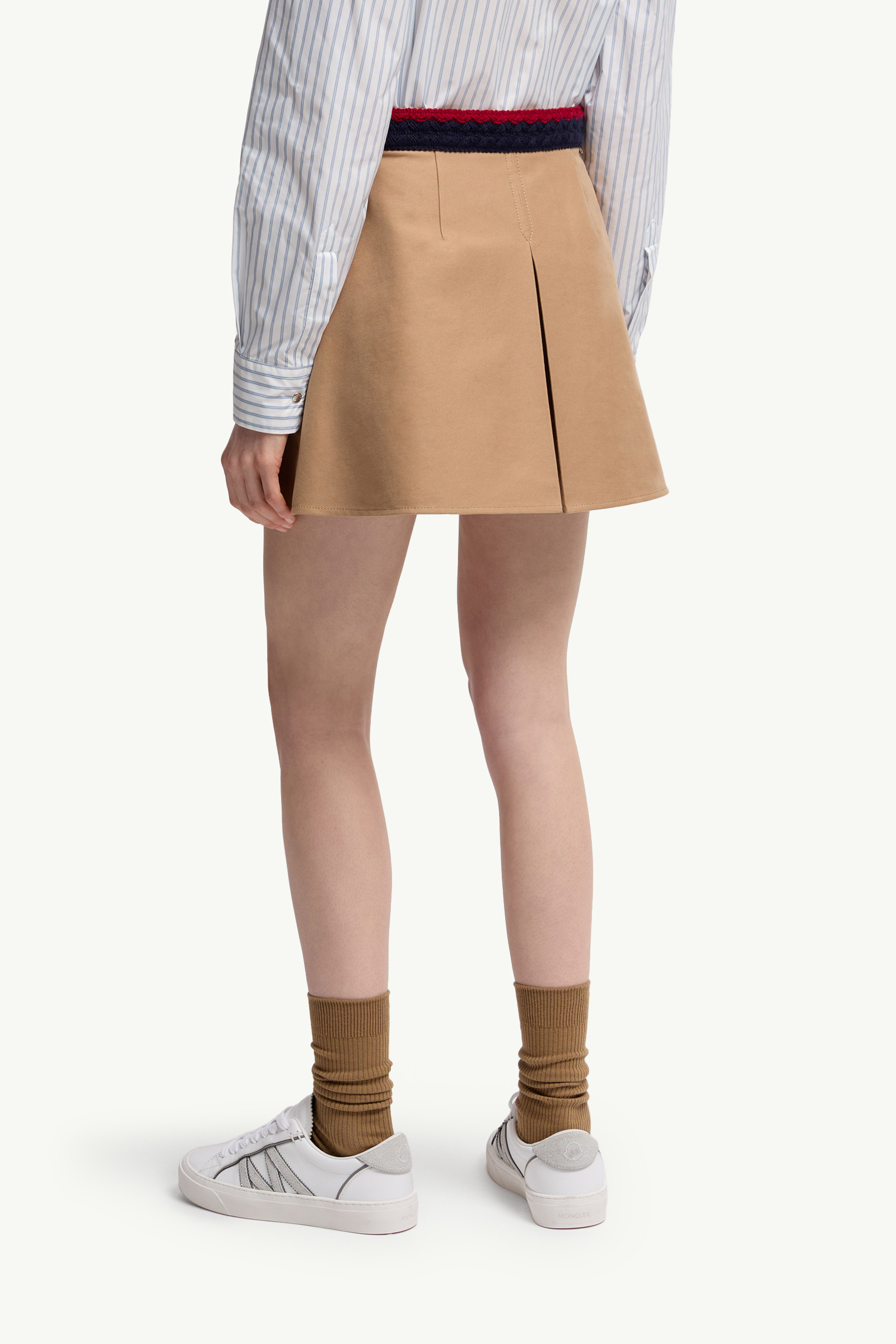 Cotton Gabardine Pleated Mini Skirt - 5