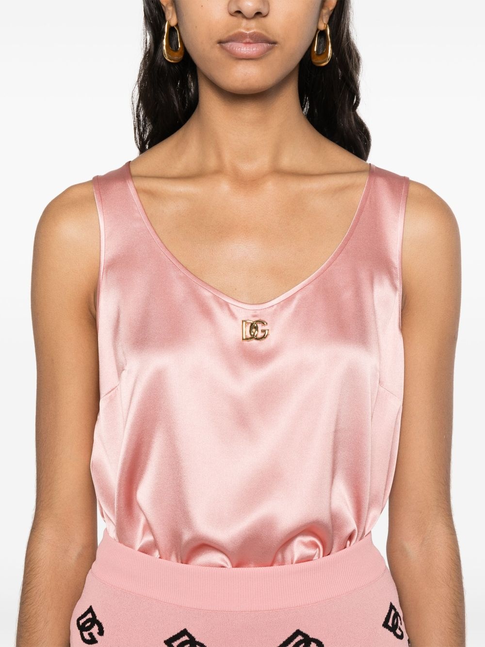 logo-plaque satin top - 5