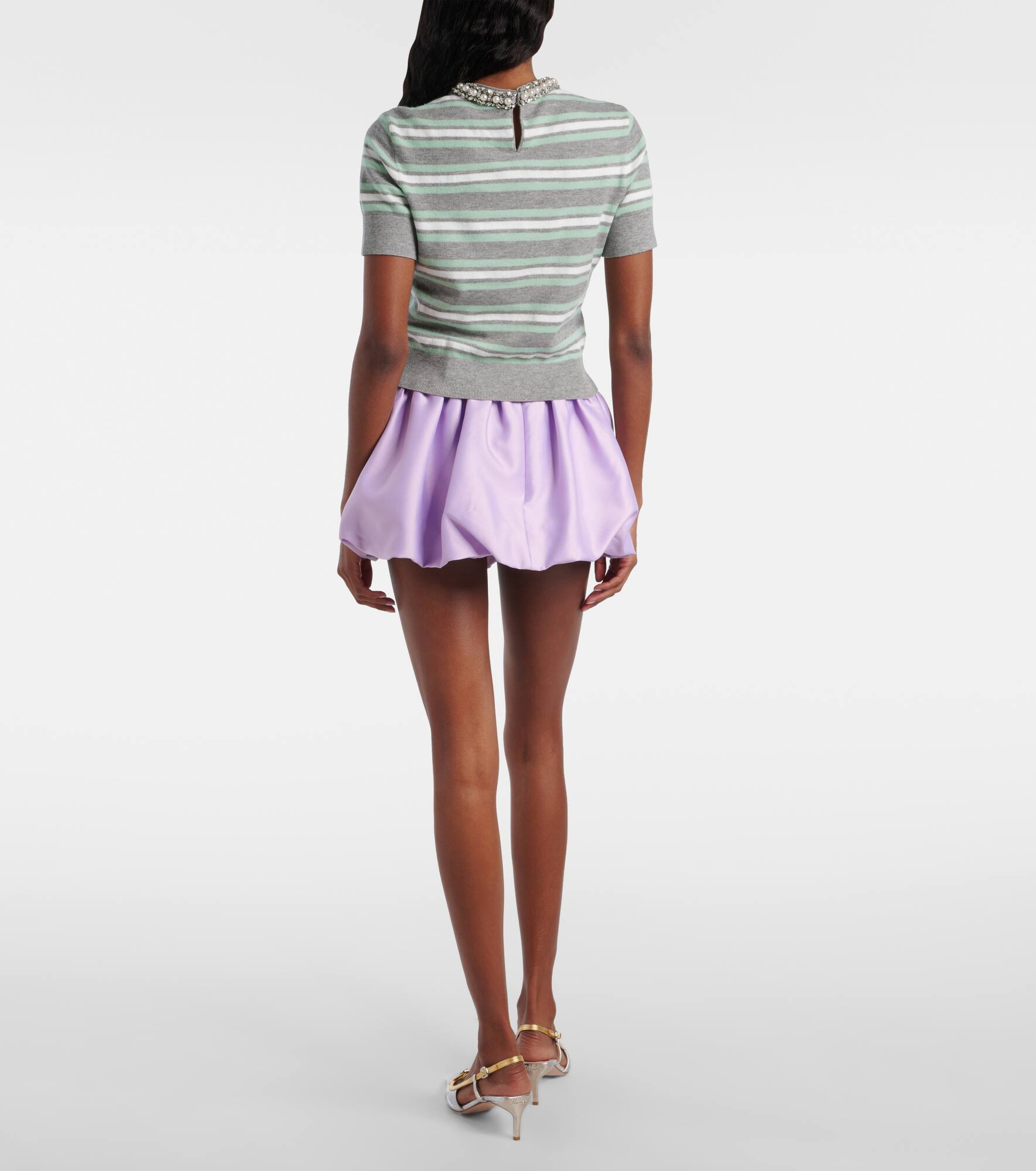 Striped wool, cotton, and cashmere sweater - 3