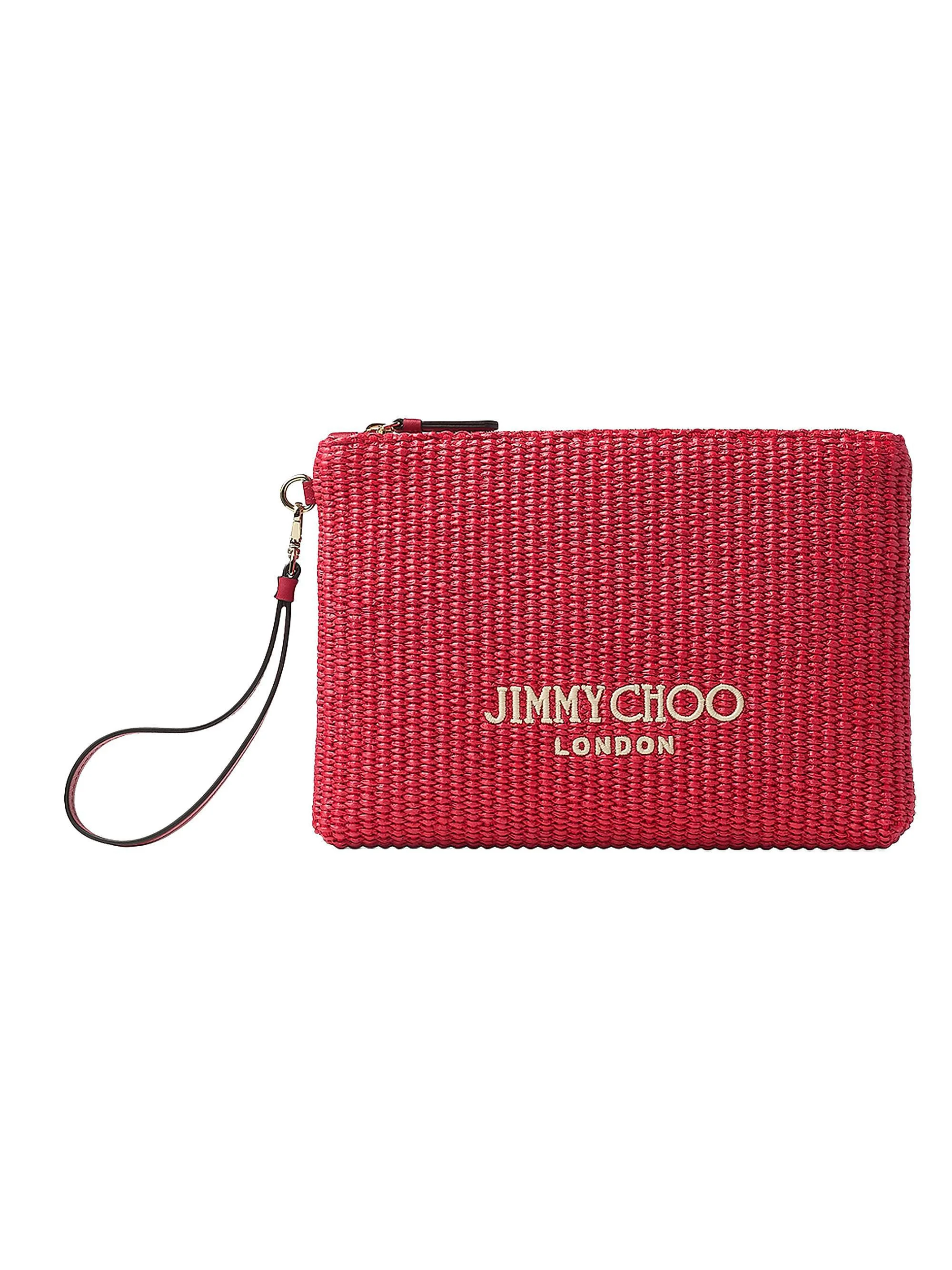 Women's Riviera Capsule Raffia Flat Pouch - Ruby Red - 1