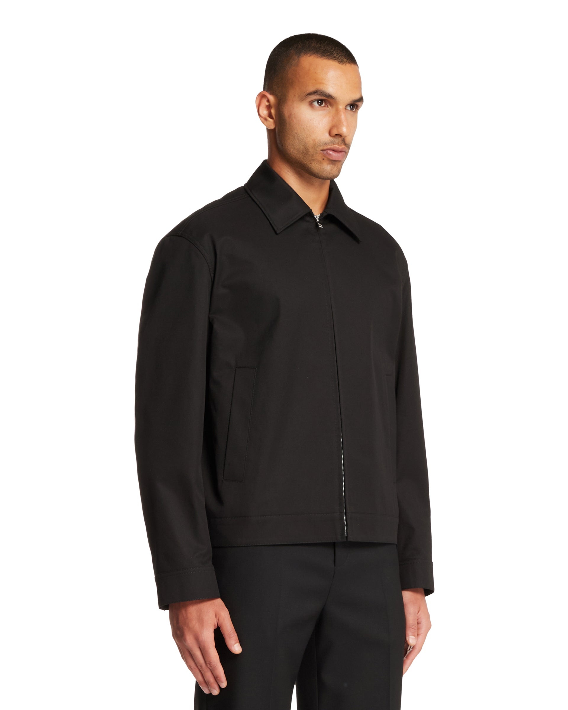 Black Cotton Twill Jacket - 4