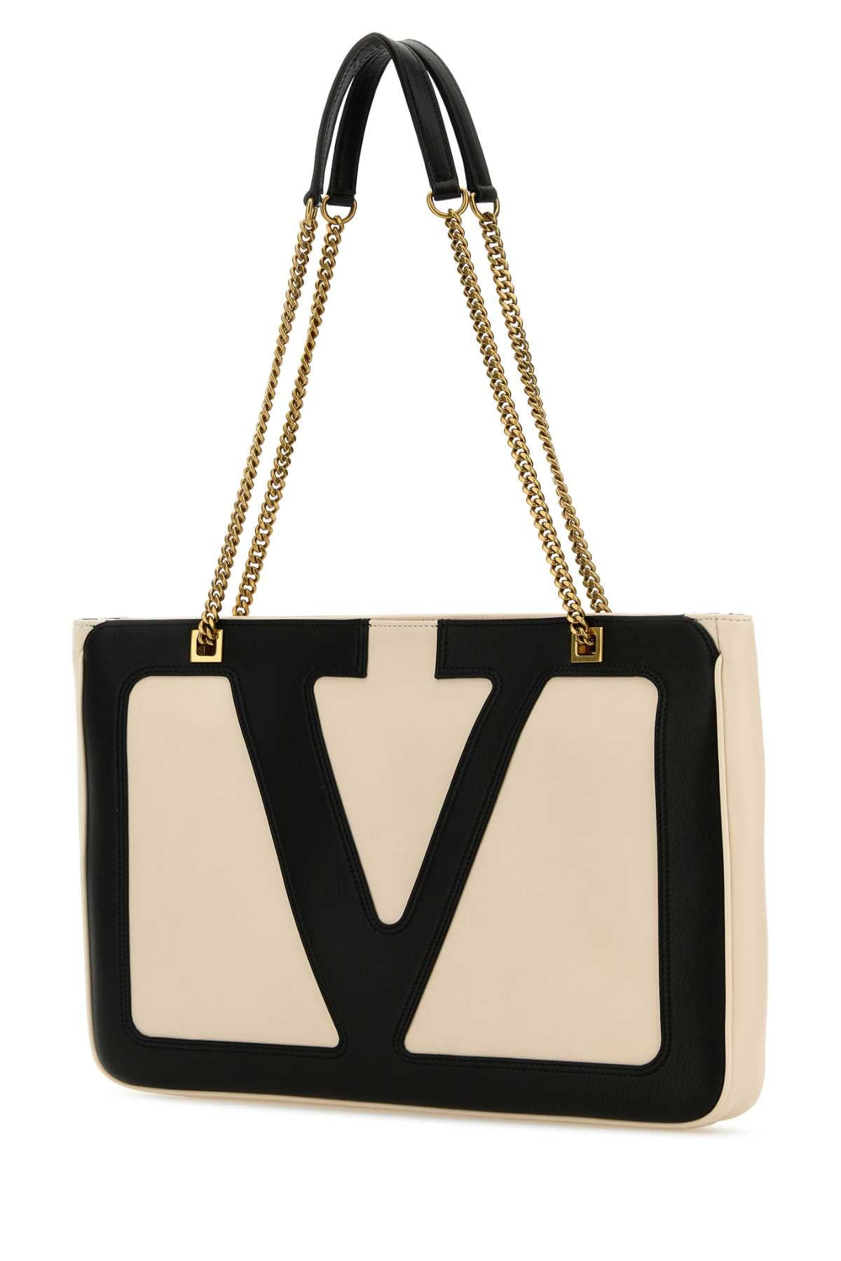 Valentino Garavani Women Sand Leather Medium Viva Superstar Shopping Bag - 2