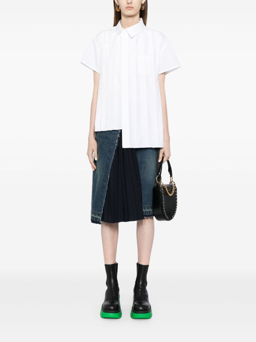 Sacai Women Pleated Shirt - 3