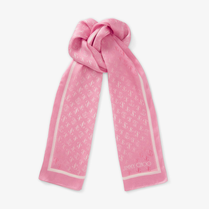 Doris
Candy Pink Silk Stole with Printed JC Monogram 1