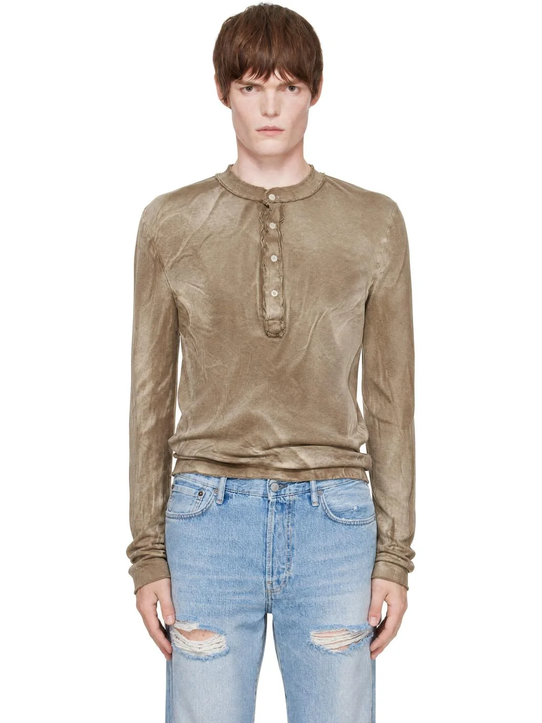 Brown Stacked Henley - 1