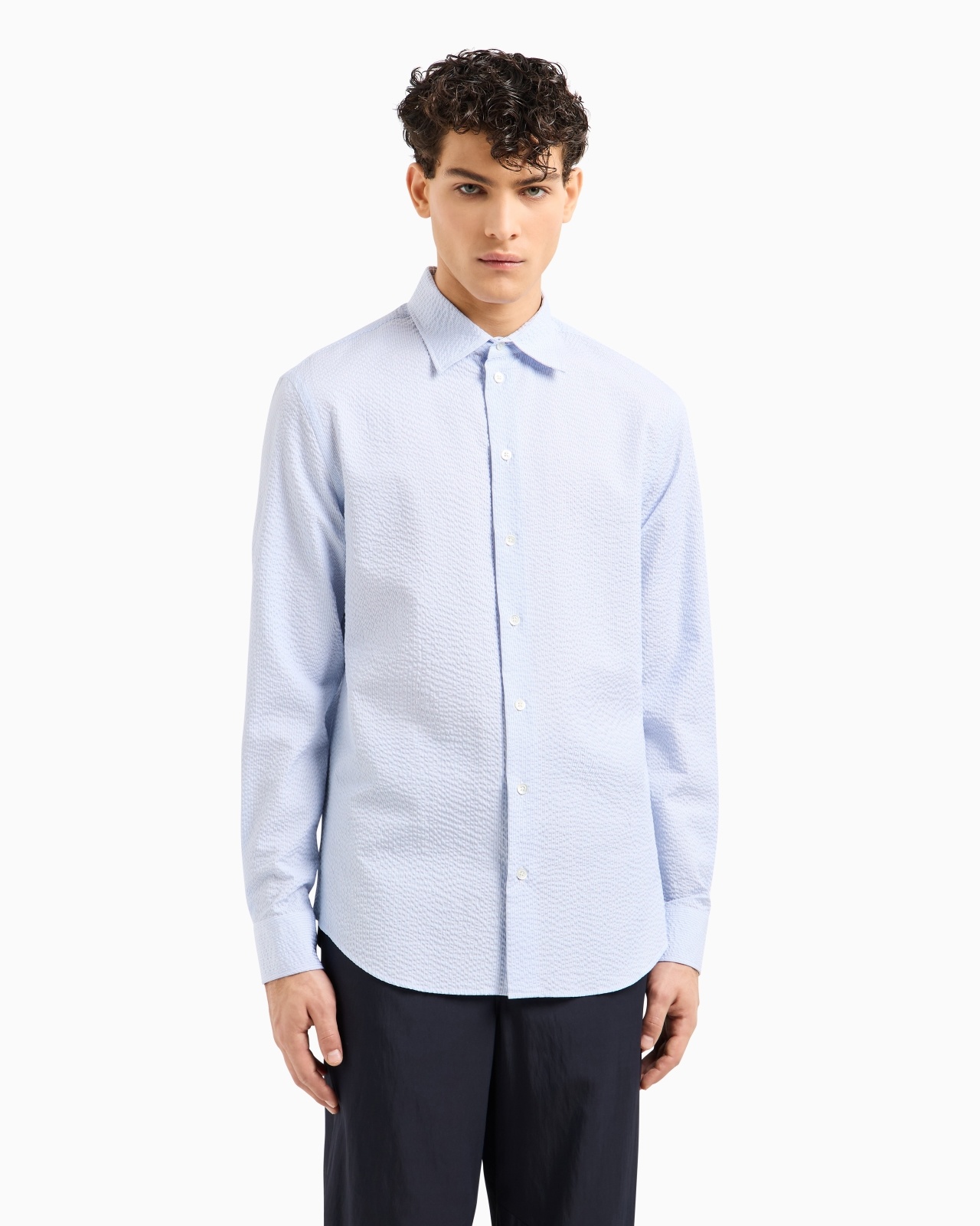 SEERSUCKER-EFFECT COTTON SHIRT - 4