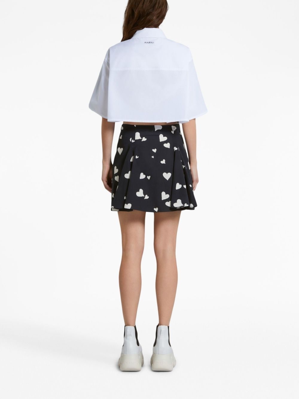 heart-print mini skirt - 4