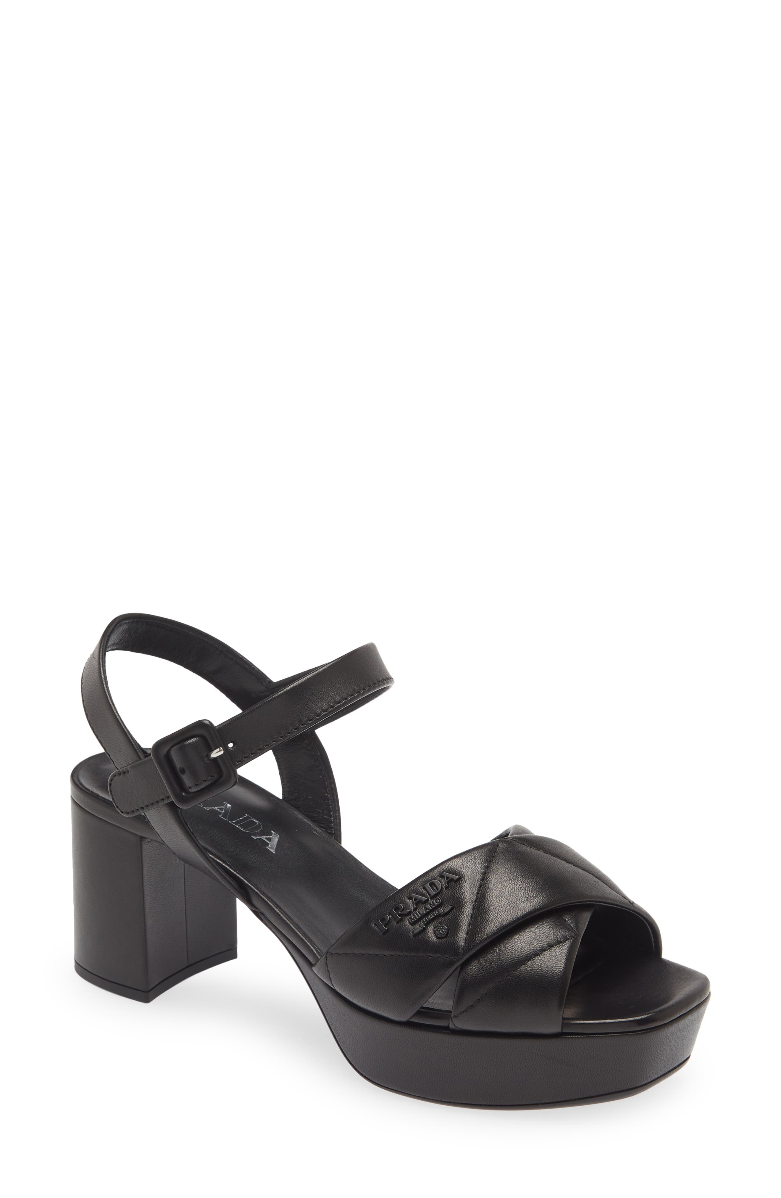 Diagram Quilted Leather Platform Sandal - 1