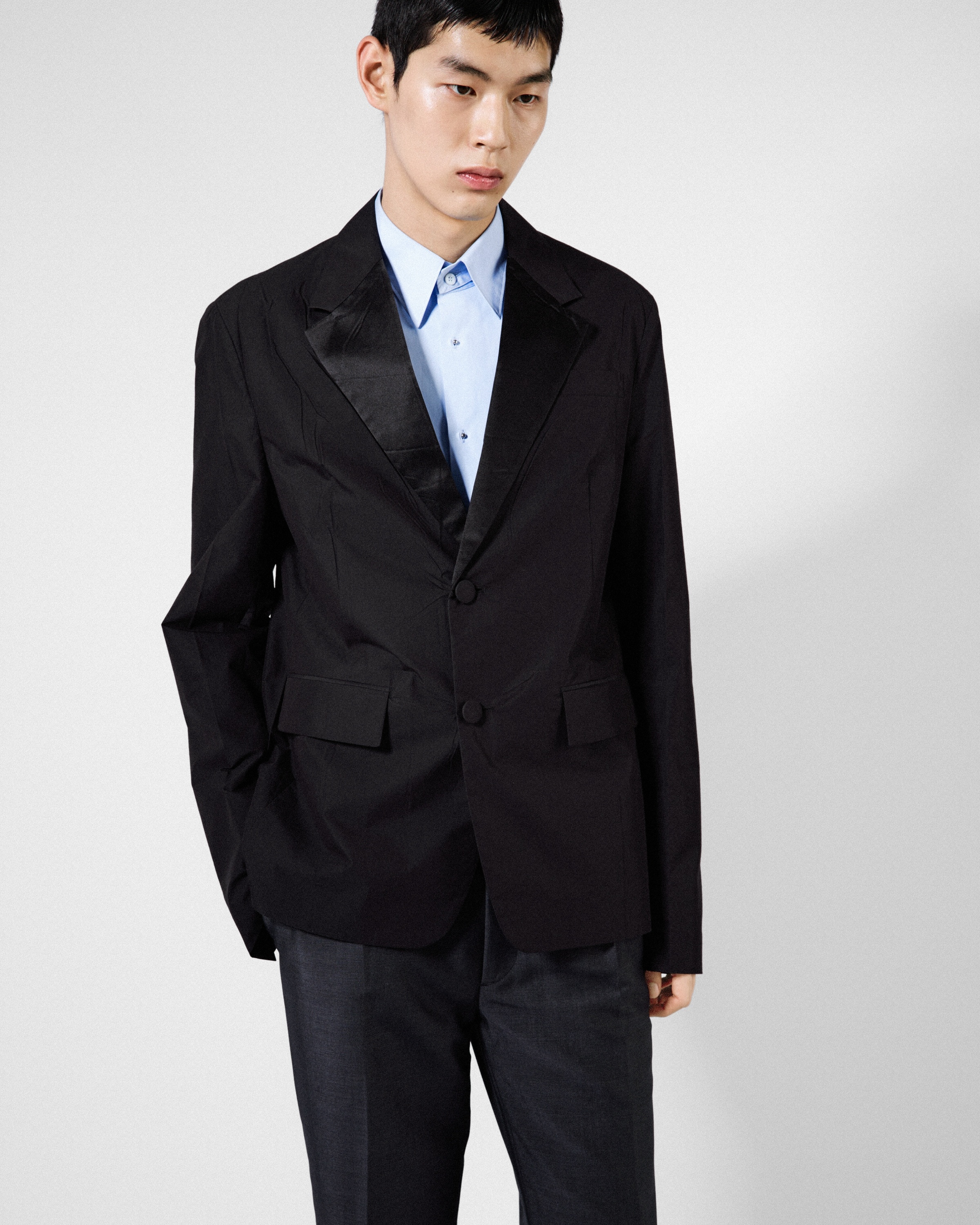 Cotton blend single-breasted jacket - 3