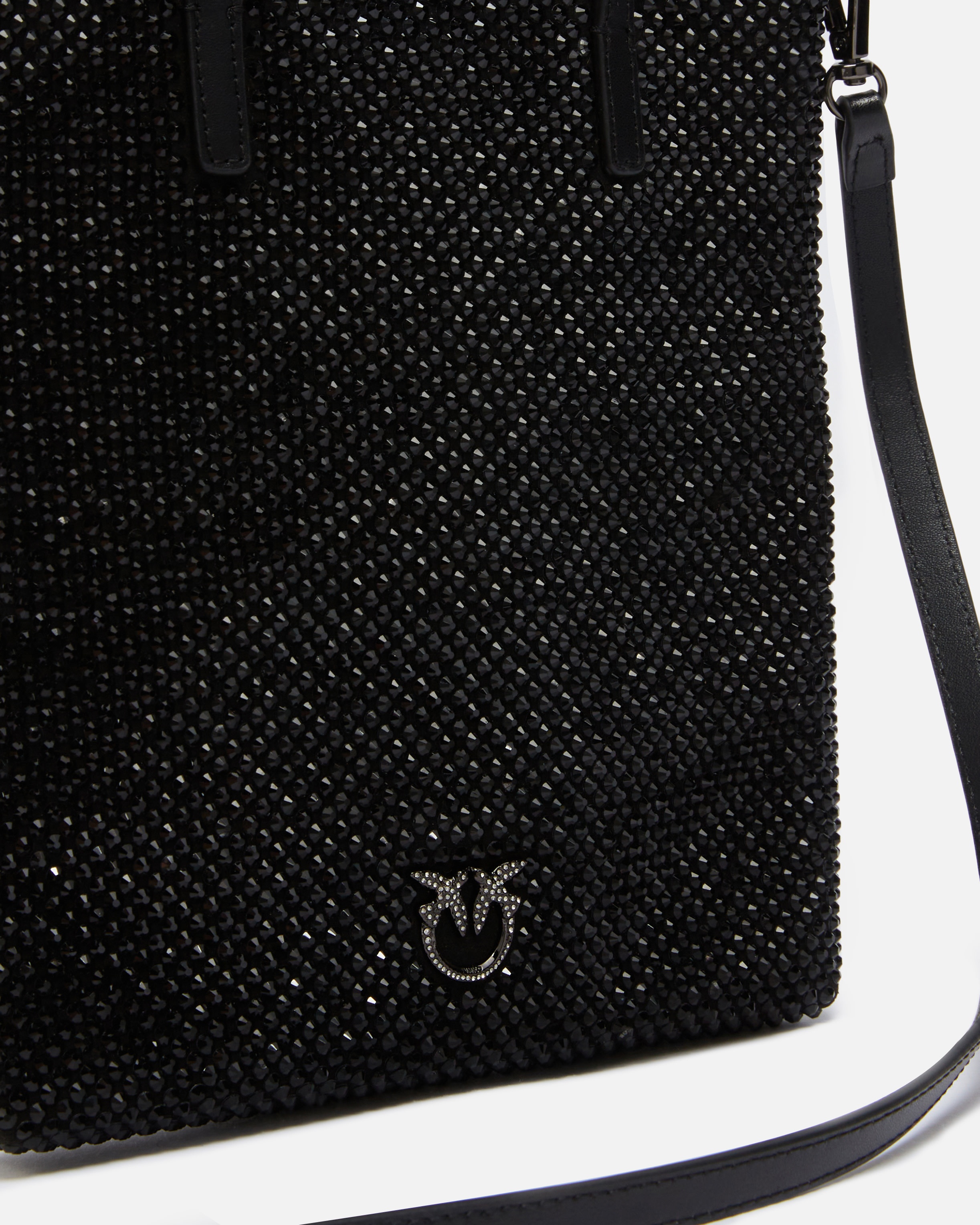 SMALL SHOPPING BAG WITH JEWEL RHINESTONES AND SHOULDER STRAP - 3