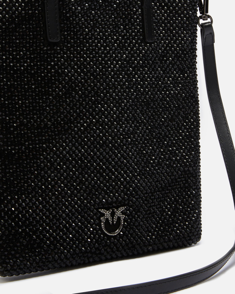 SMALL SHOPPING BAG WITH JEWEL RHINESTONES AND SHOULDER STRAP 3