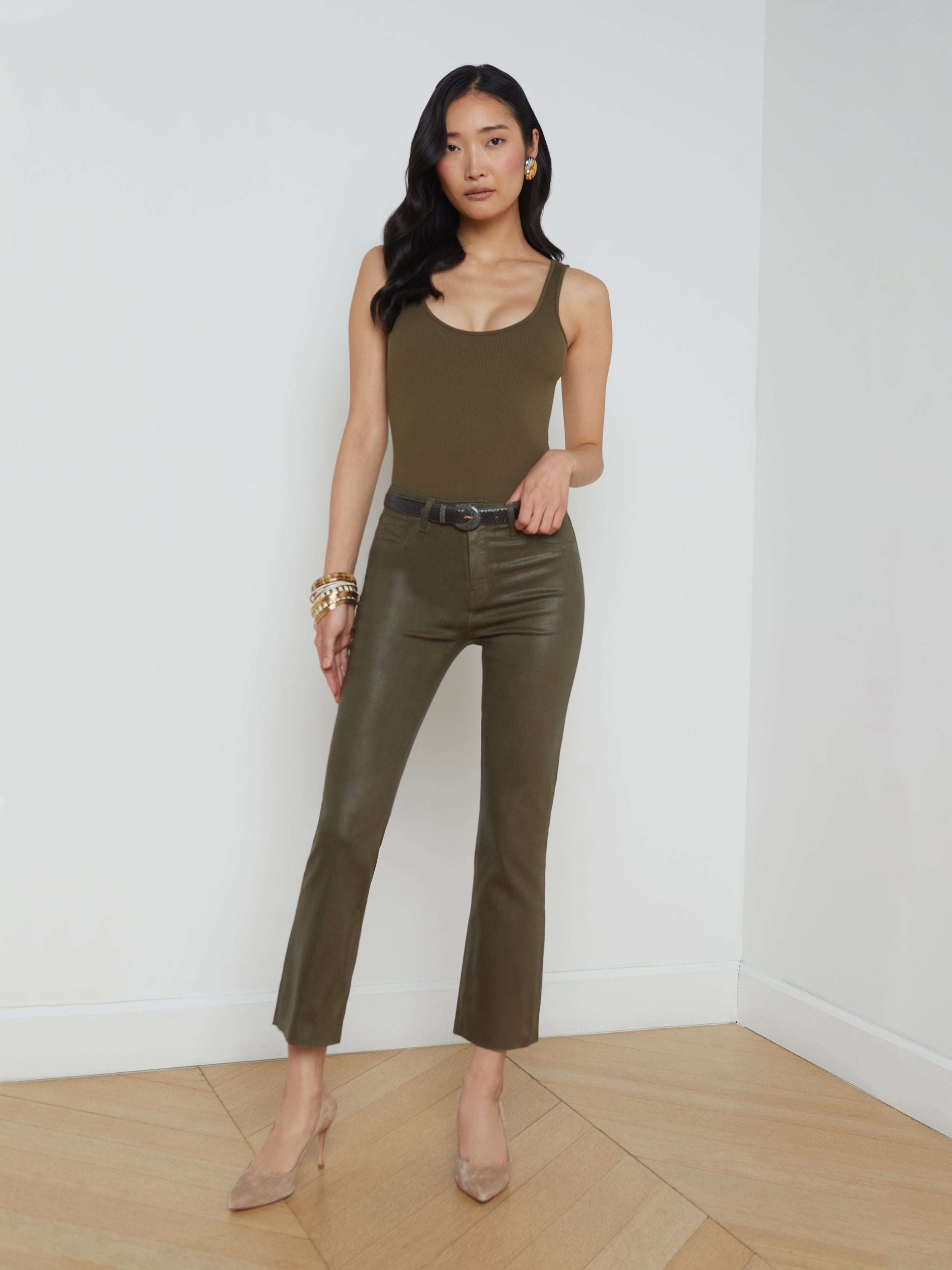 Kendra Coated Cropped Flare Jean - 2