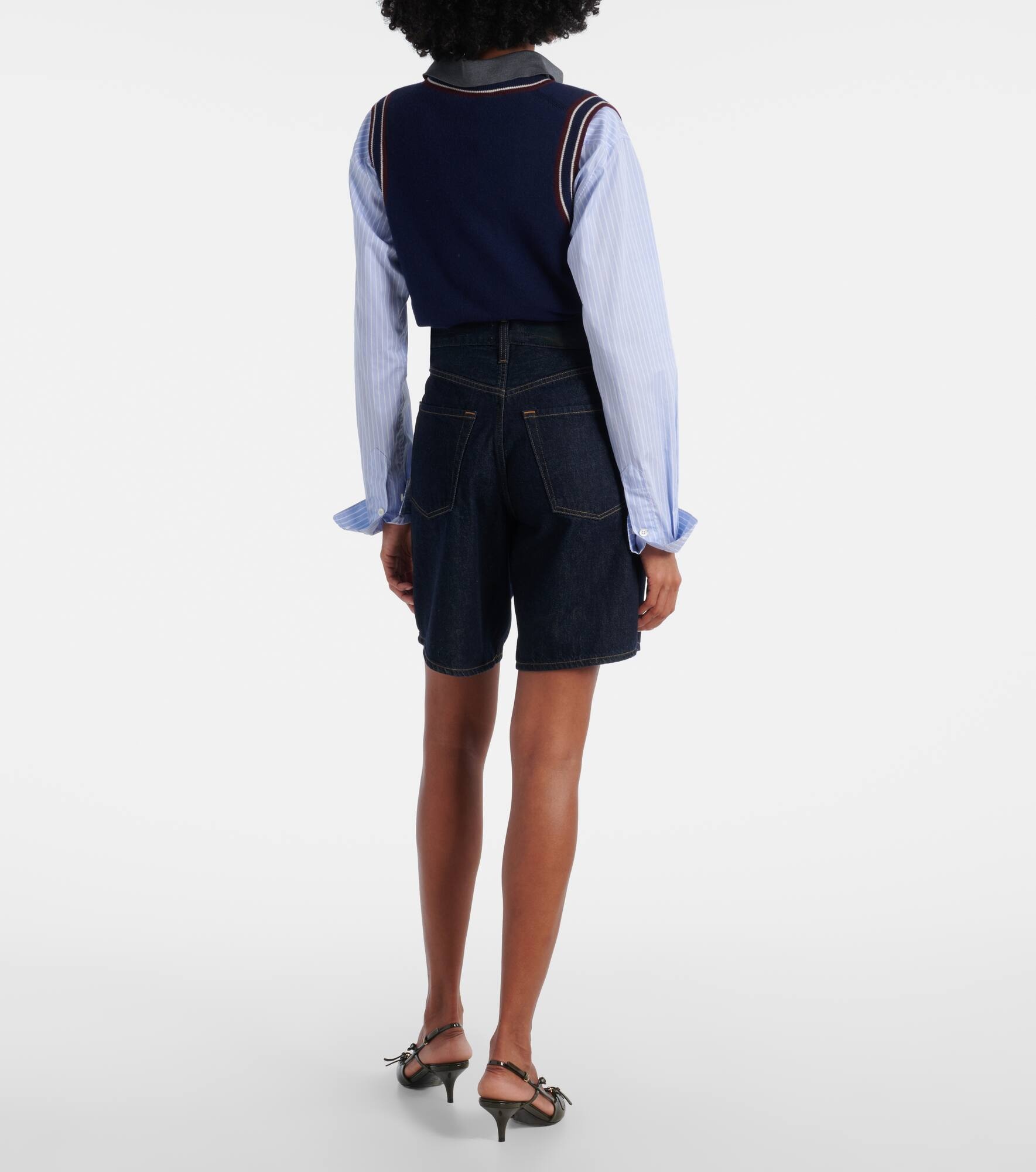 Ayla mid-rise denim shorts - 3