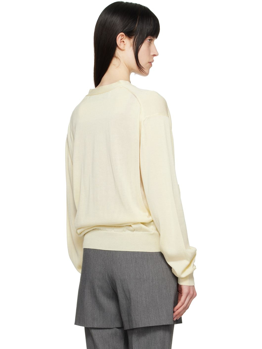 Yellow Twisted Placket Cardigan - 3