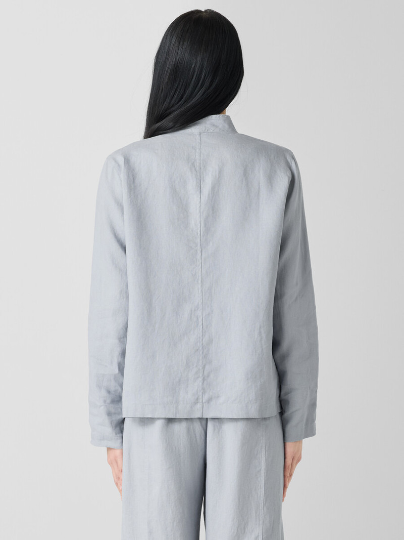 Organic Linen High Collar Jacket 4
