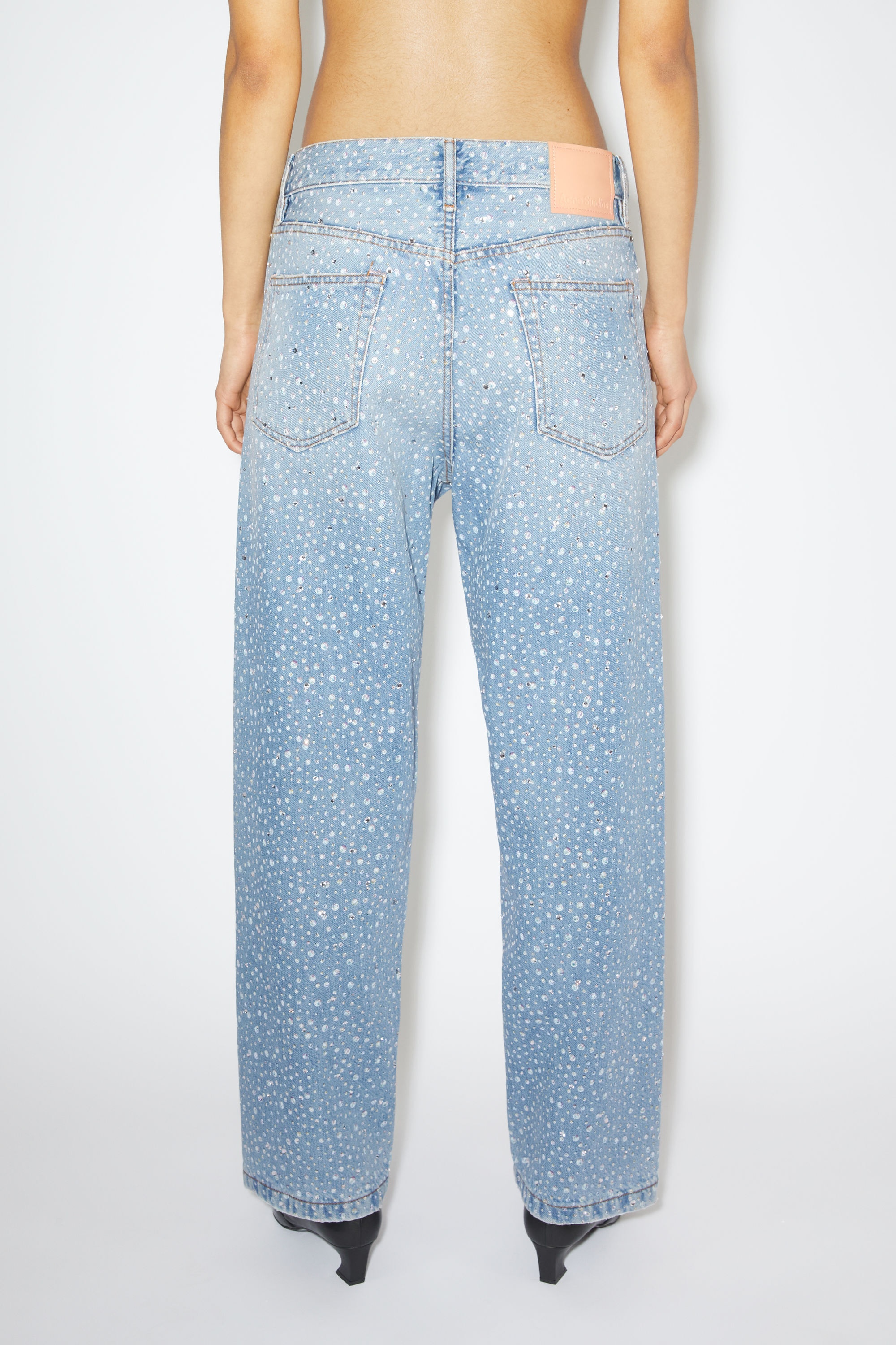 Acne Studios Loose fit jeans - 1991 Toj rhinestones - Light