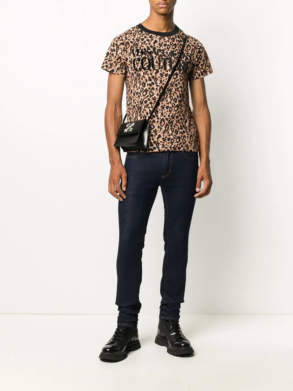 leopard print crew-neck T-shirt - 2