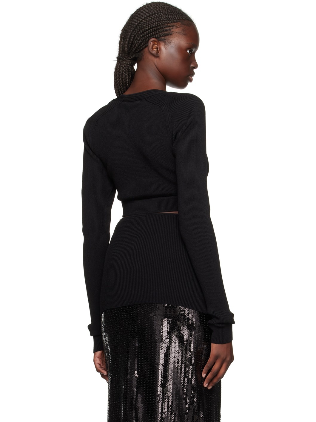 Black Cutout Sweater - 3