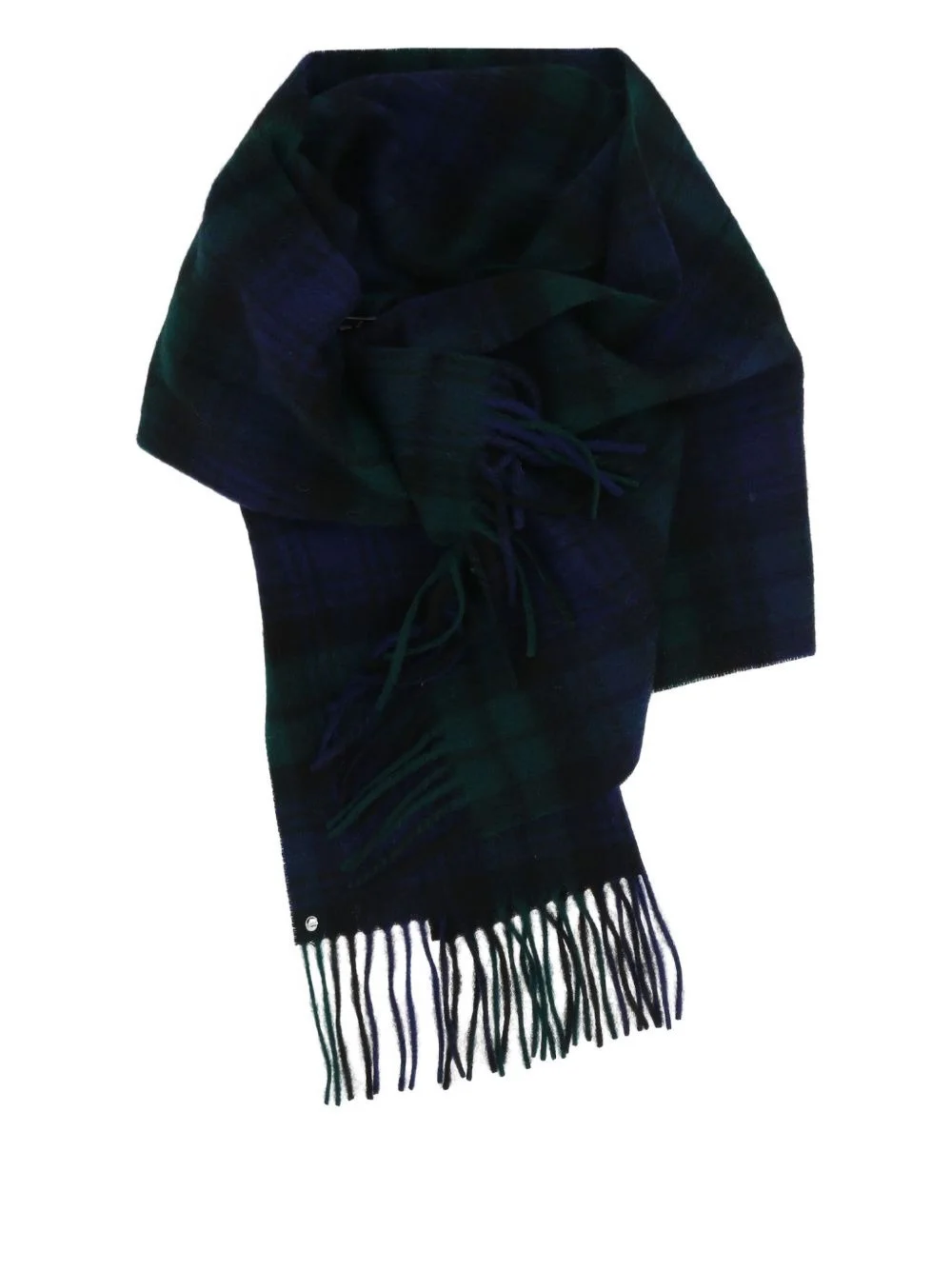 check-pattern wool scarf - 1