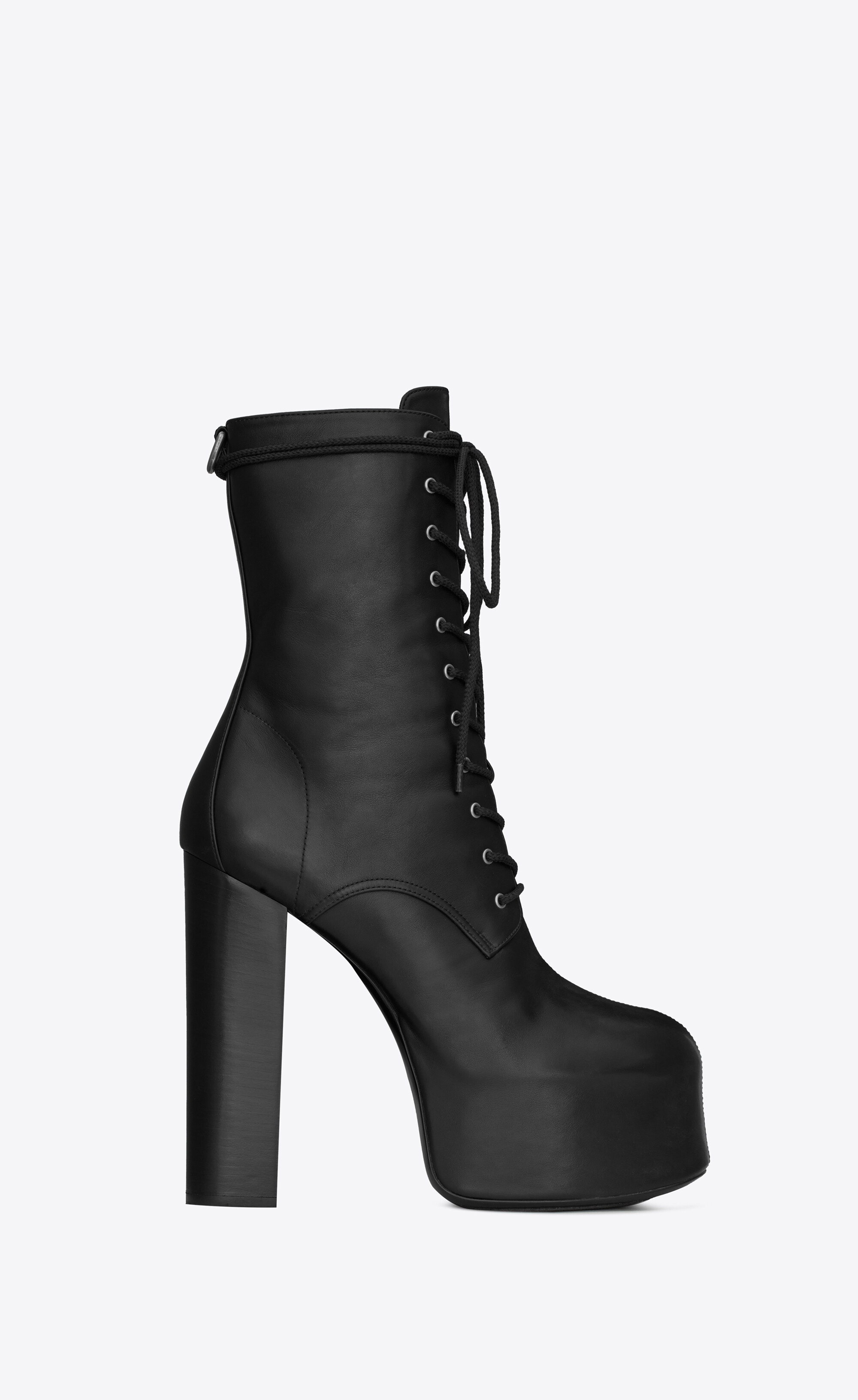 cherry lace-up platform booties in smooth leather - 1