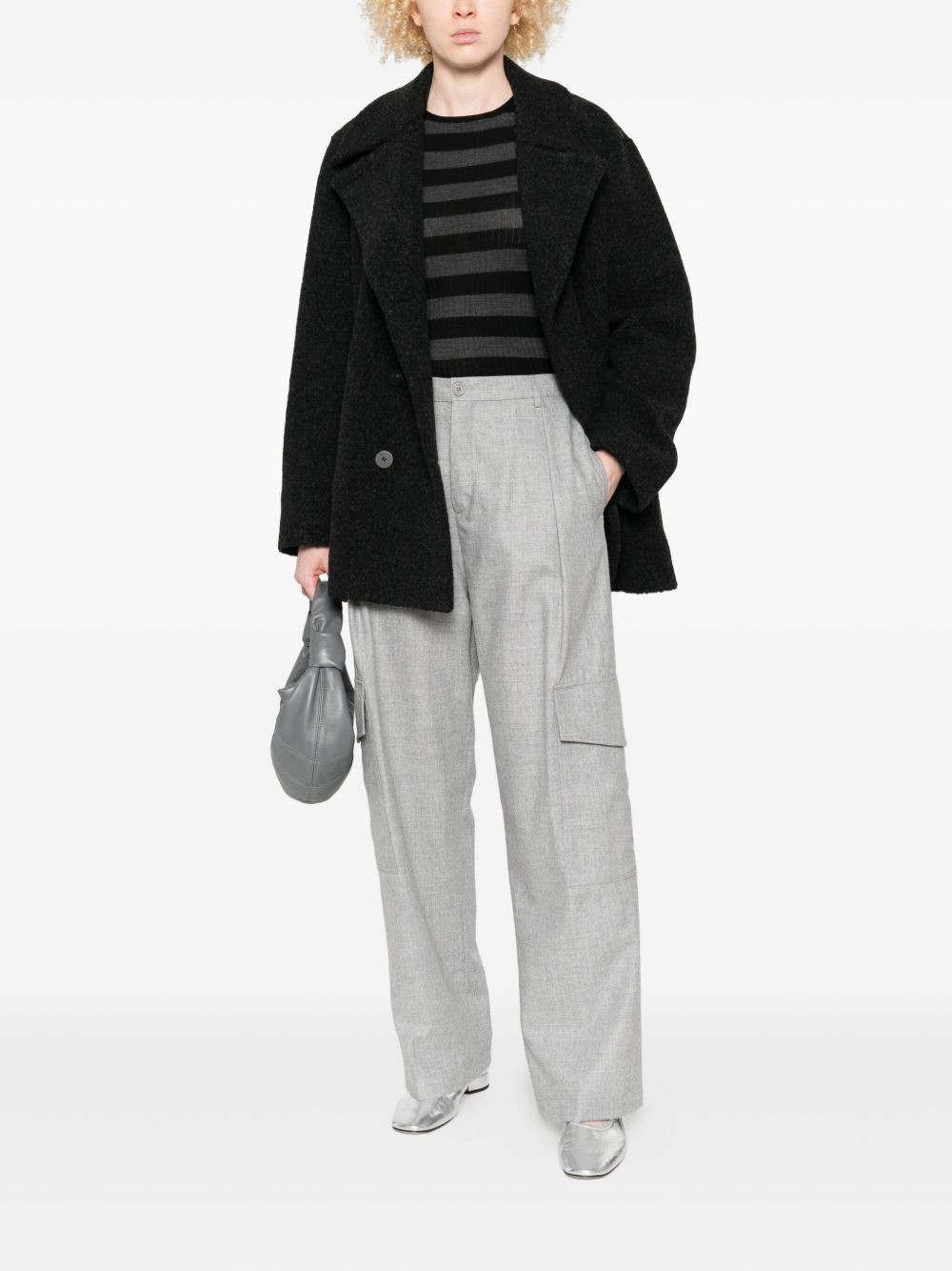 double-breasted wool coat - 2