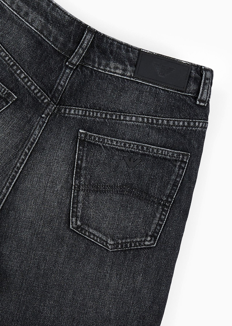 J8B high-waisted wide-leg jeans in vintage-look denim with a logo tag 6