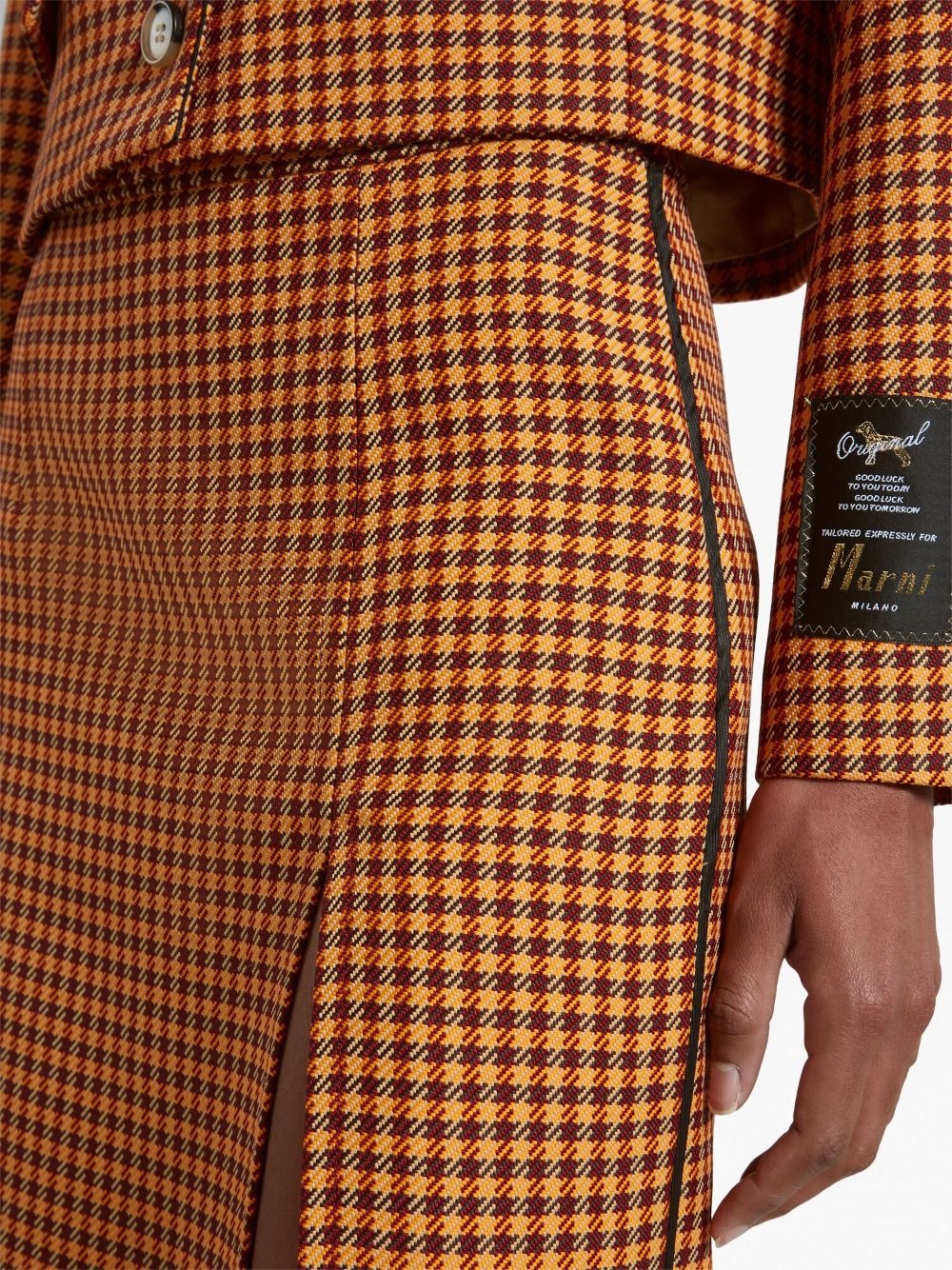 check-pattern high-waist skirt - 4