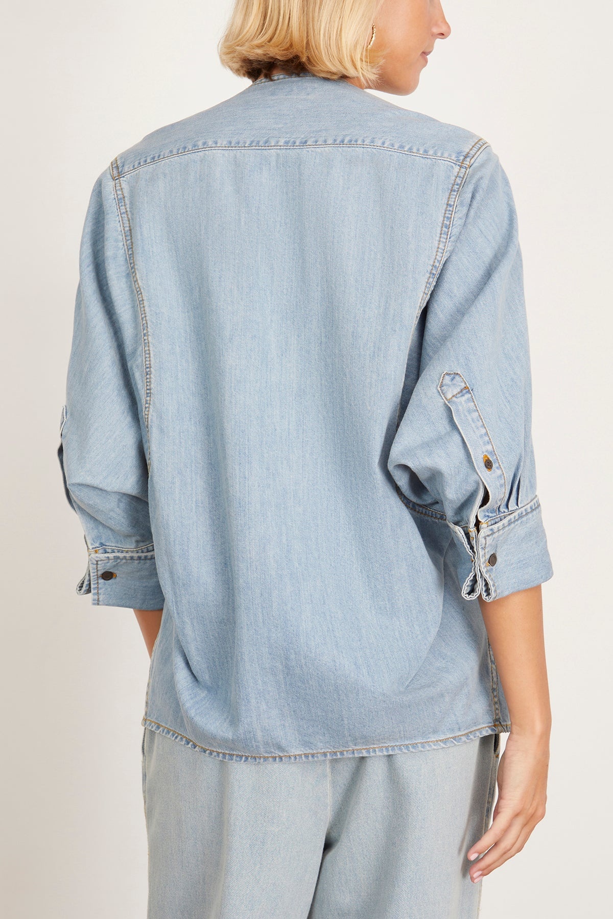 Clarissa Demin Shirt in Ice Blue - 4