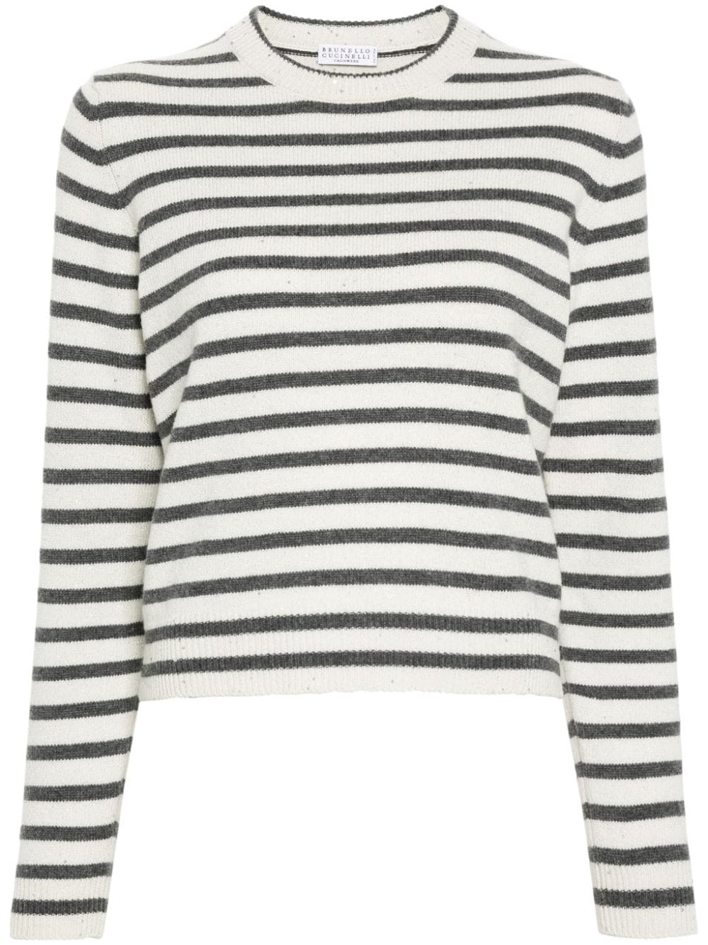 striped sequin-embellished jumper - 1