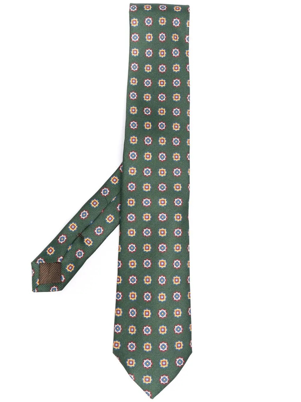 geometric-print silk tie - 1