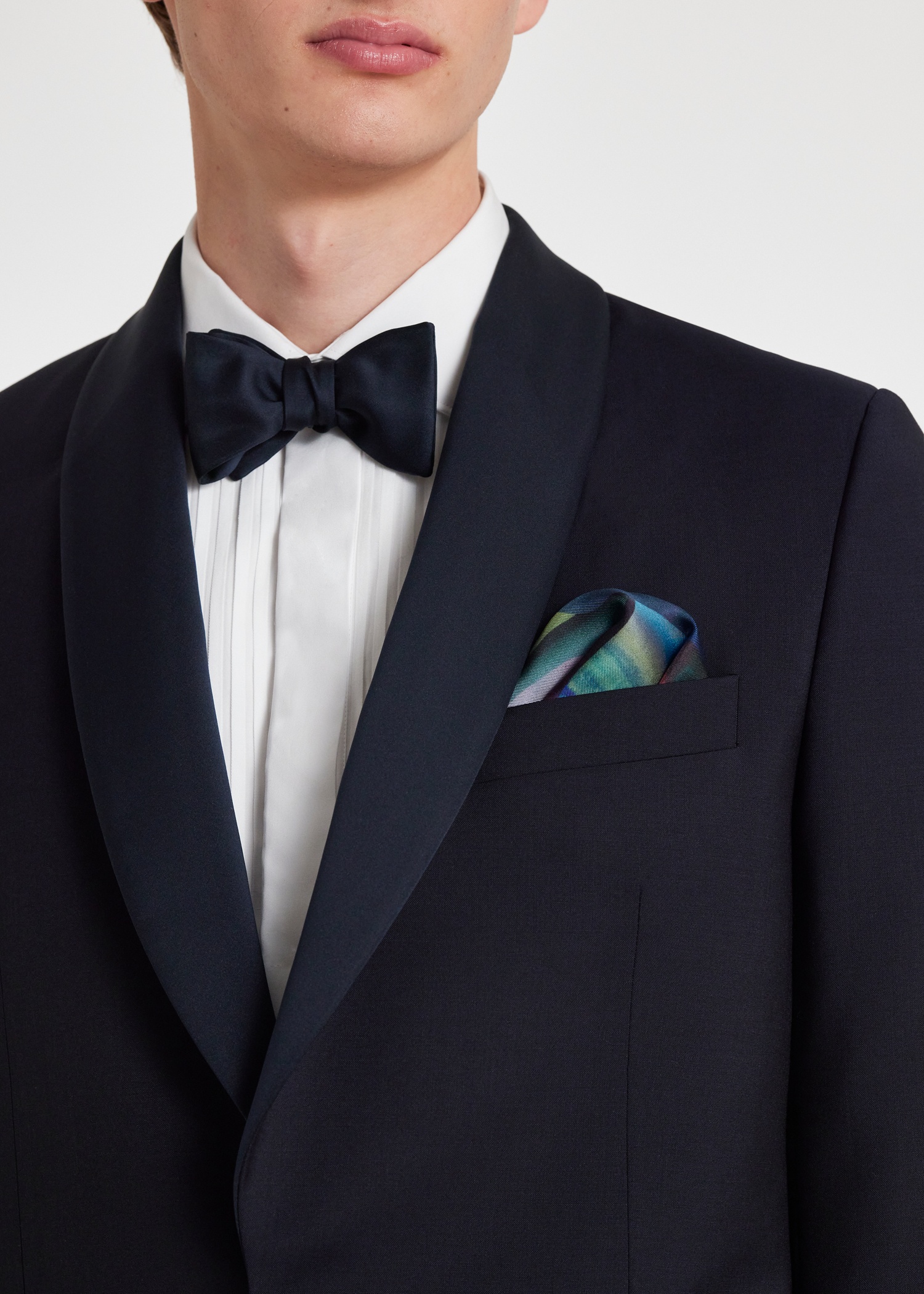 Navy Pre-Tied Silk Bow Tie - 5