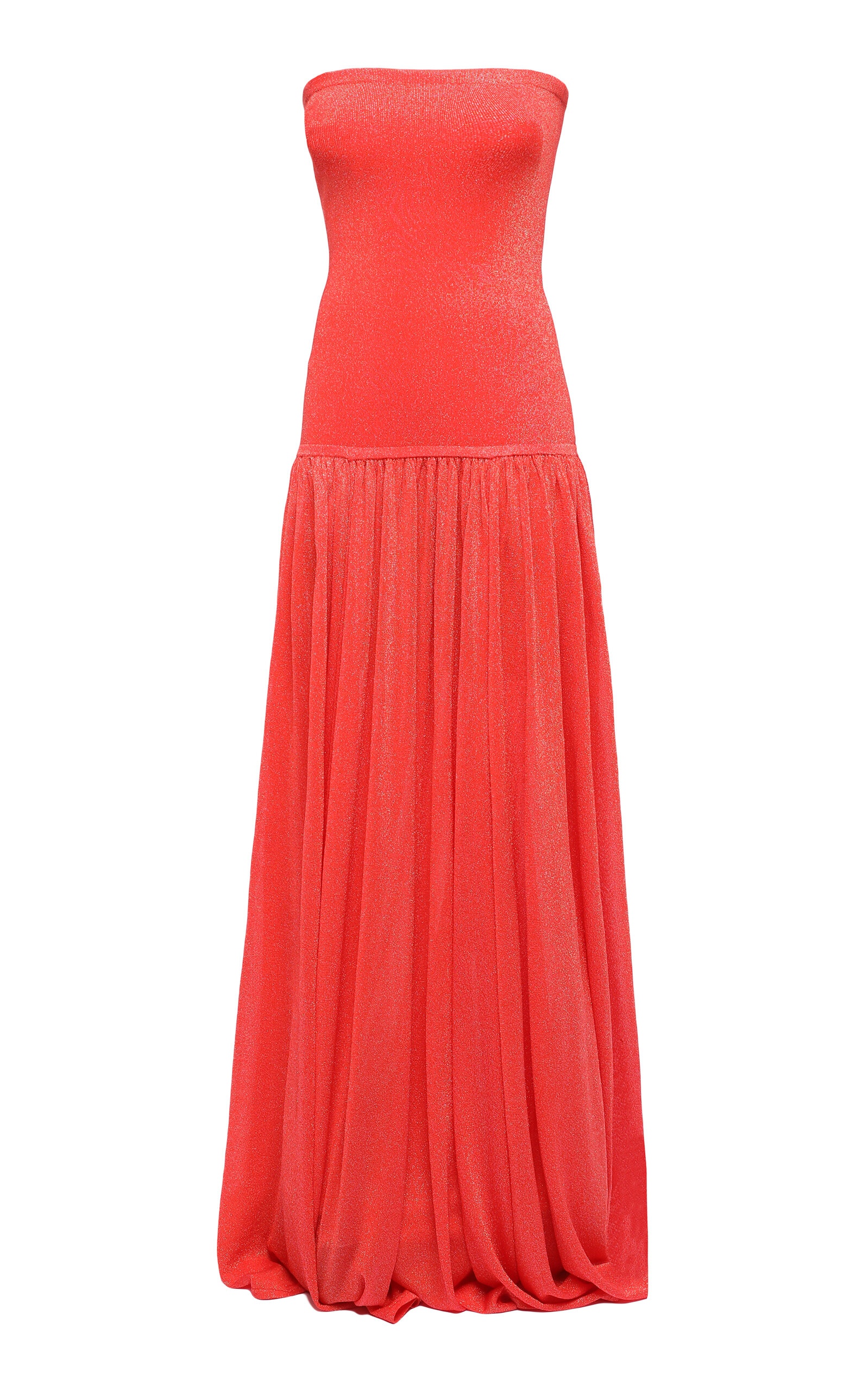 Tranquility Pleated Strapless Maxi Dress red - 1