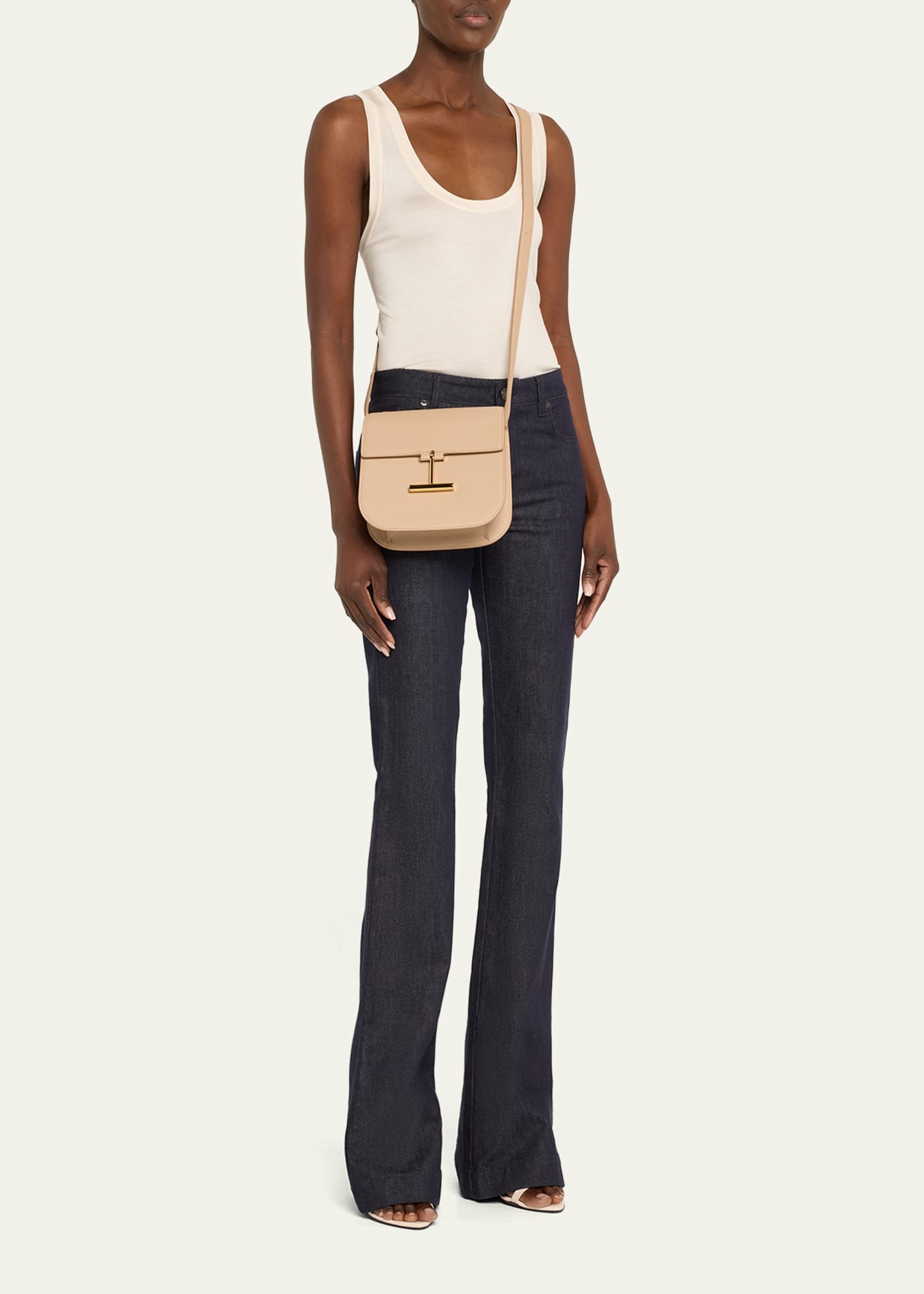 Tara Mini Crossbody in Grained Leather with Leather Strap - 6