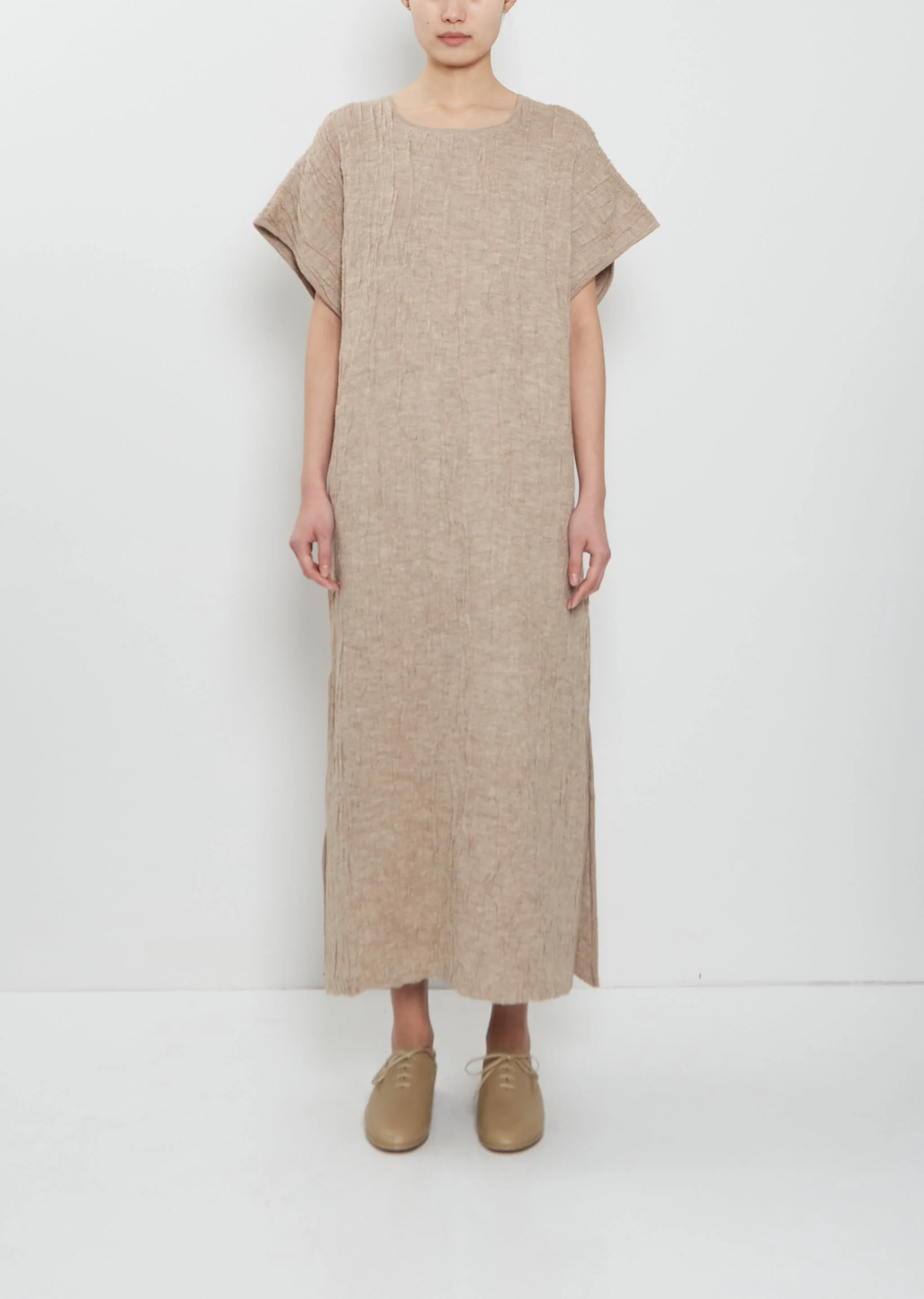 Alpaca Silk Gauze Caftan Dress - 1