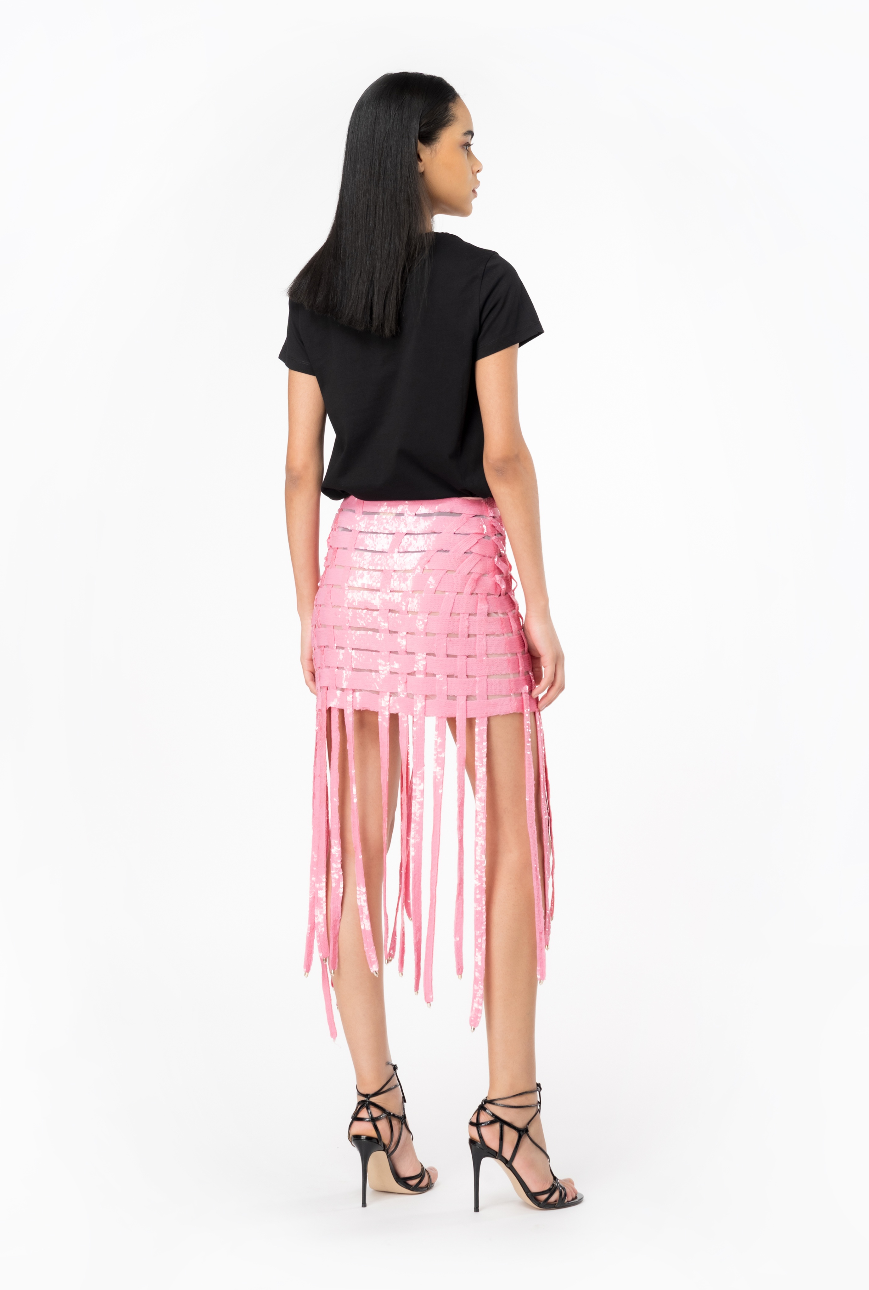 SEQUIN-LACE MINI SKIRT WITH FRINGING - 4