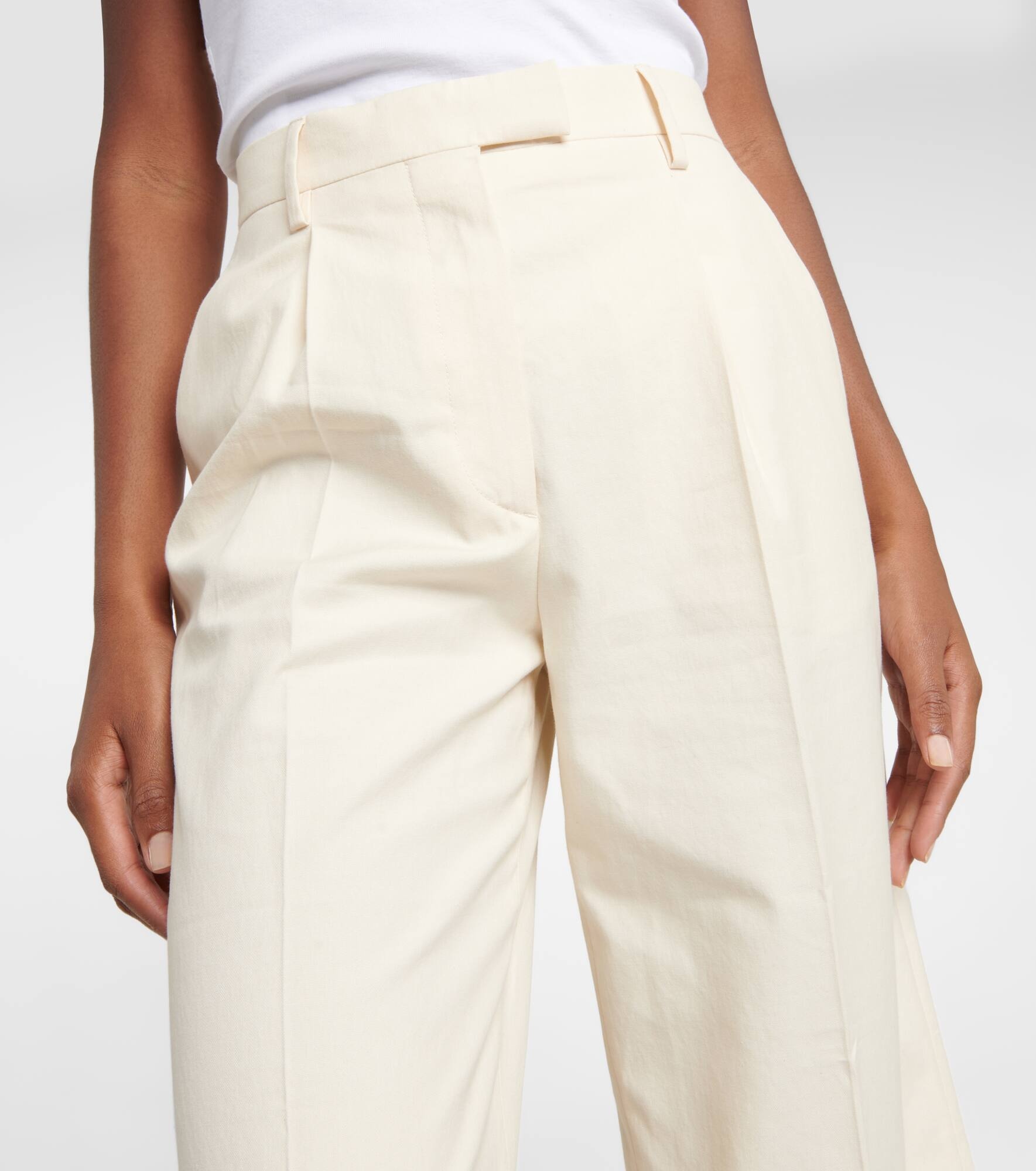 Cupro high-rise wide-leg pants - 4