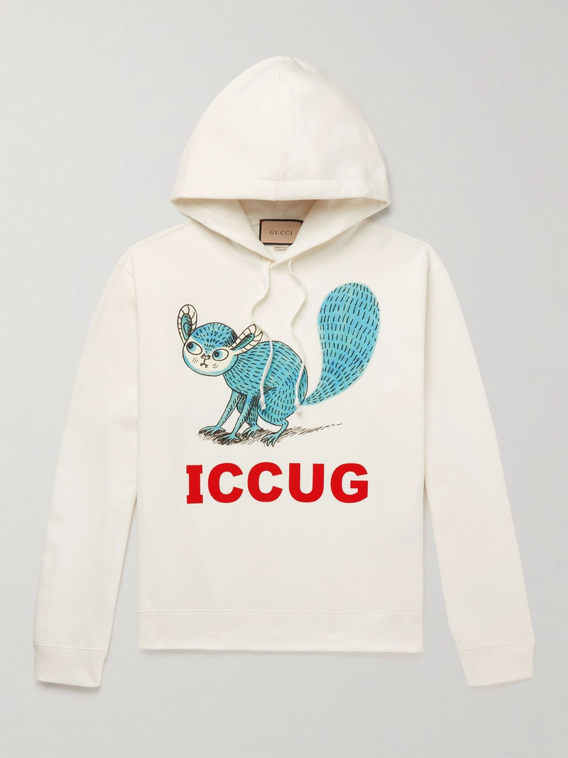Printed Cotton-Jersey Hoodie - 1