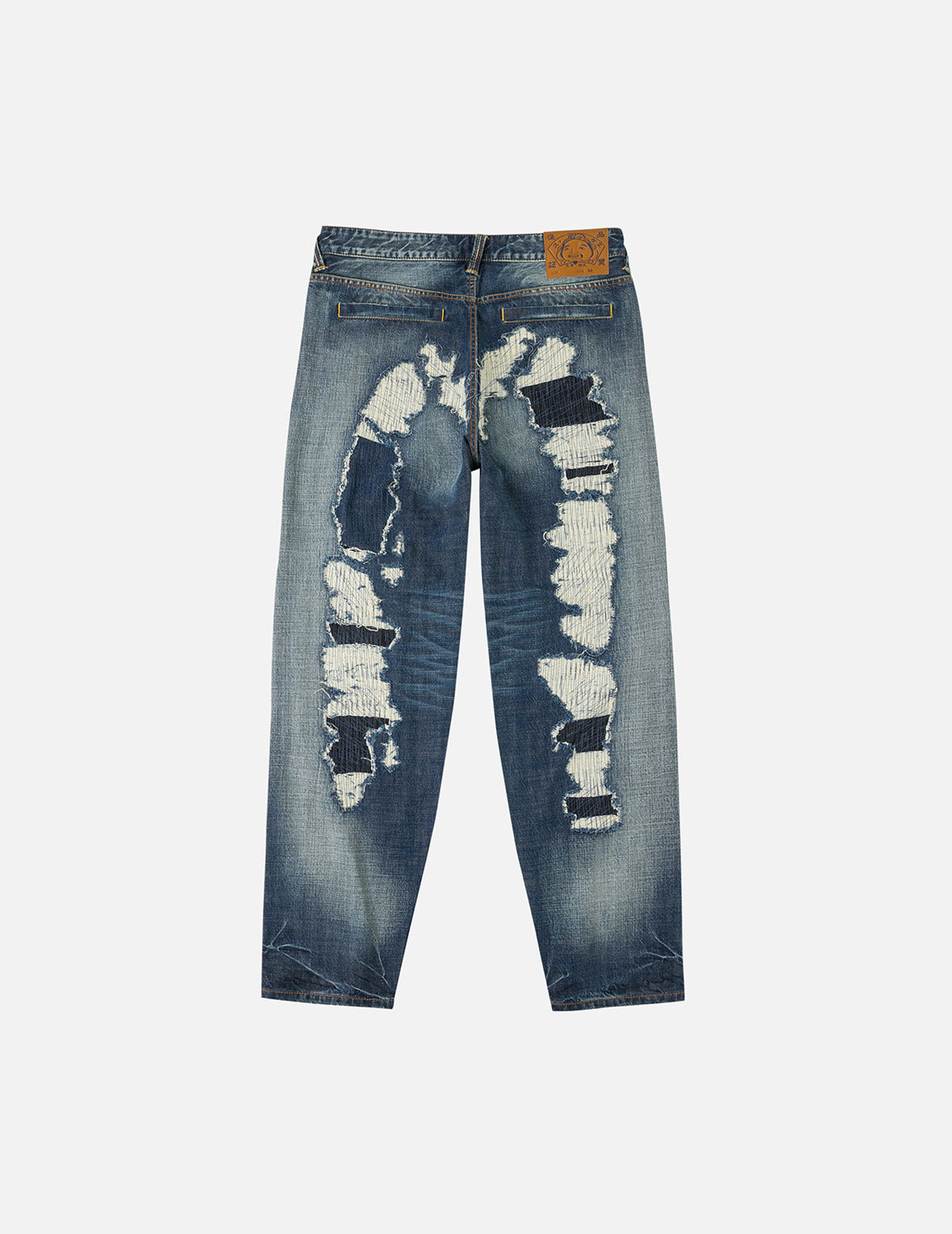 Washed Distressed Daicock Relax Straight Fit Jeans #2030 - 3