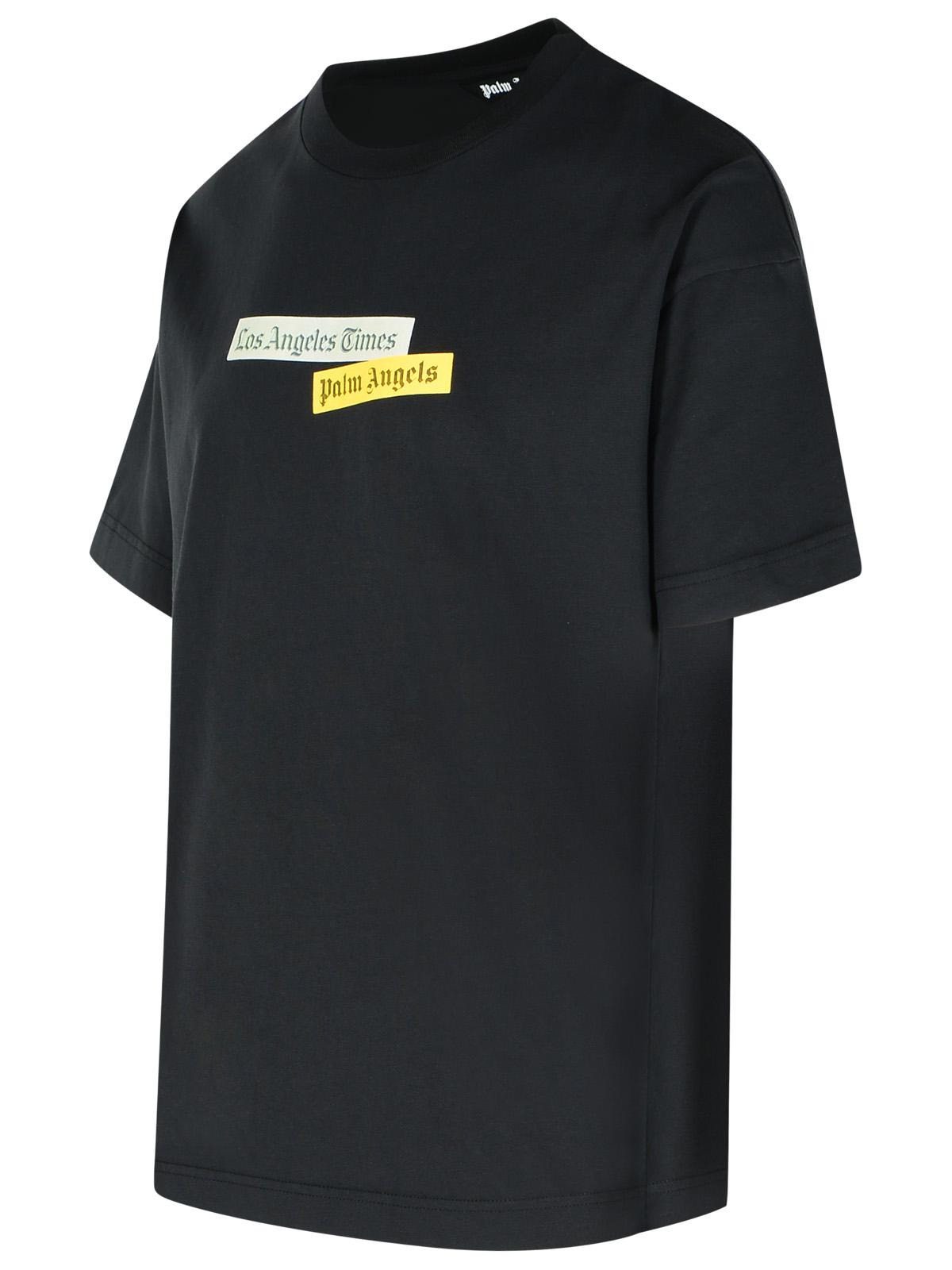 Palm Angels 'Paxlatimes' Black Cotton T-Shirt Men - 2